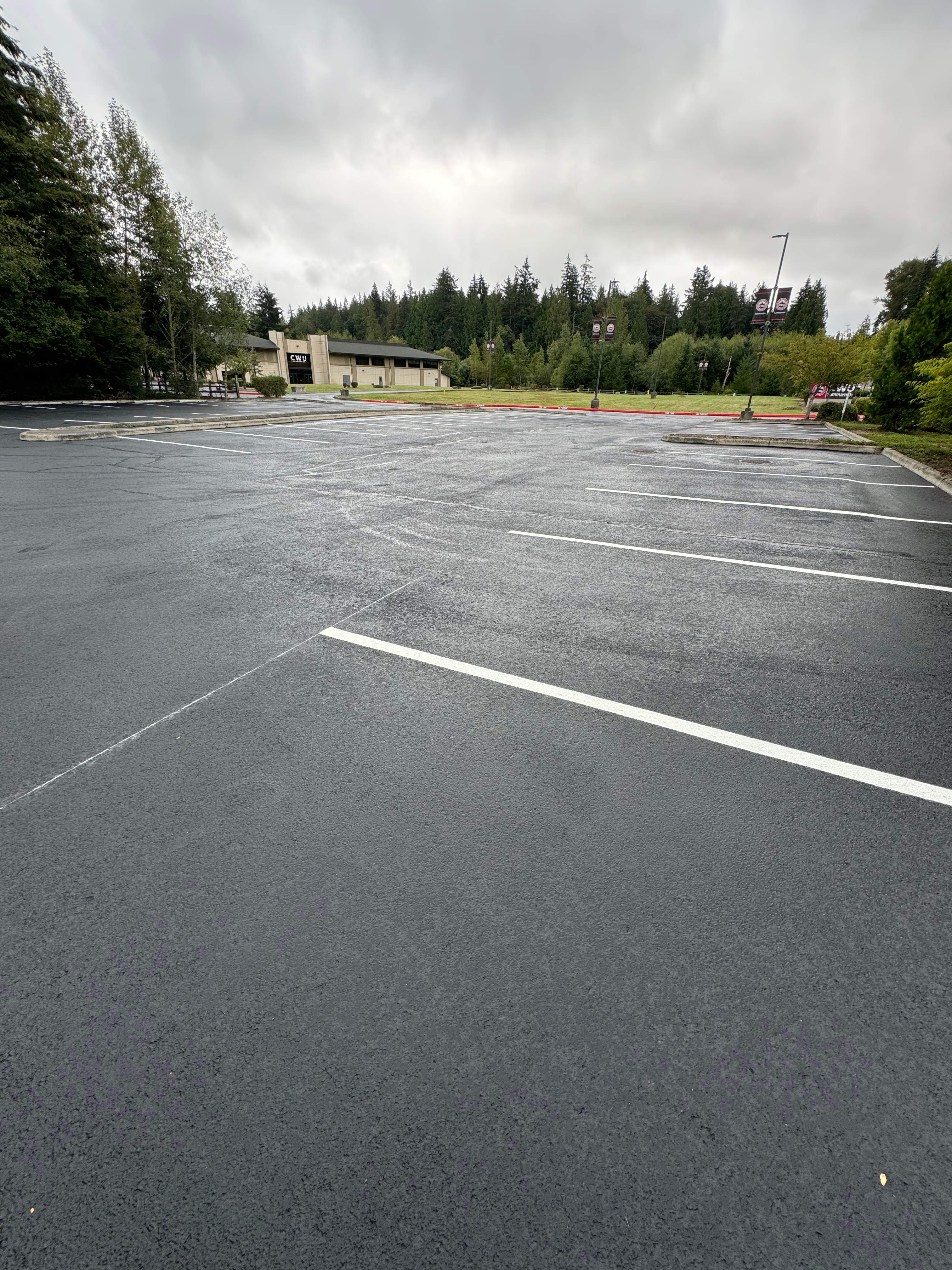 Central Washington University (CWU) Parking Lot Sealcoating & Striping  by Jireh Asphalt & Concrete Inc 