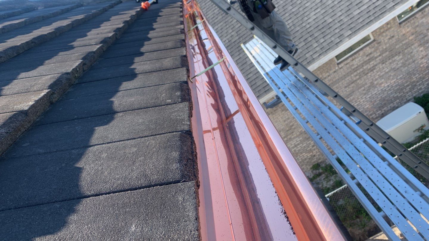 Seamless Gutter Installation Using Copper K- Style Gutters by Gutter Professors