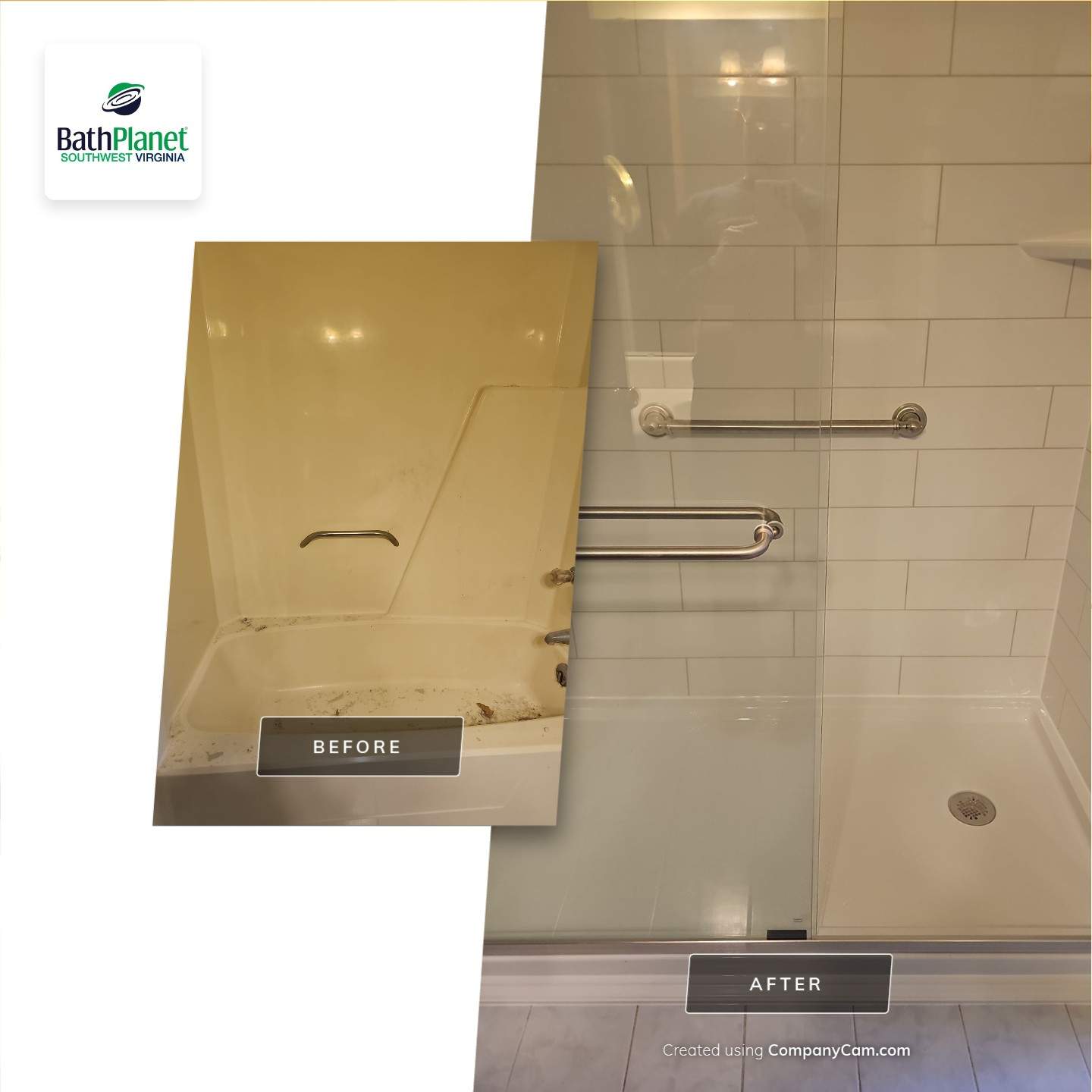 Tub to Shower. Start to Finish. by BathPlanet SW Virginia