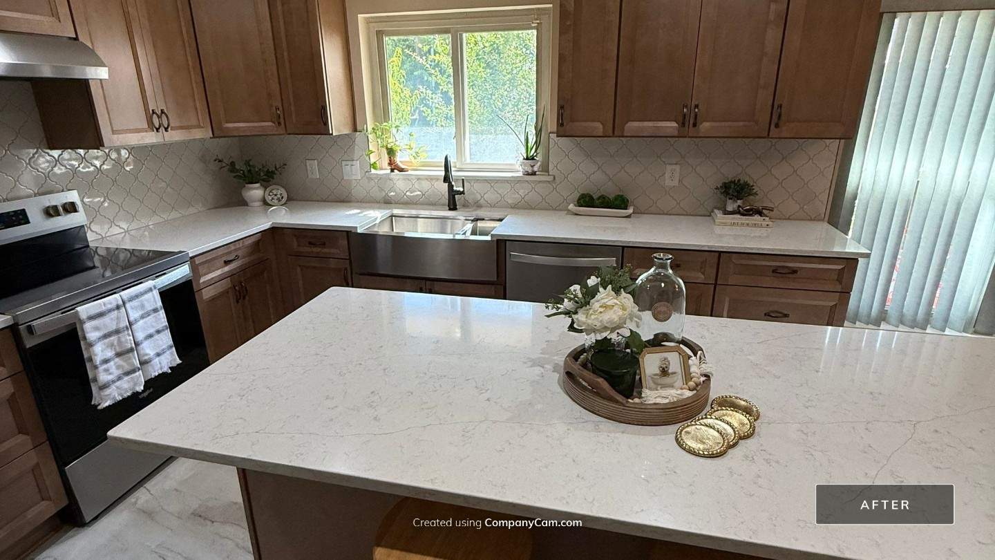 Windcrest Kitchen Remodel Peninsula to Island Before and After by Legacy Bath and Kitchen 