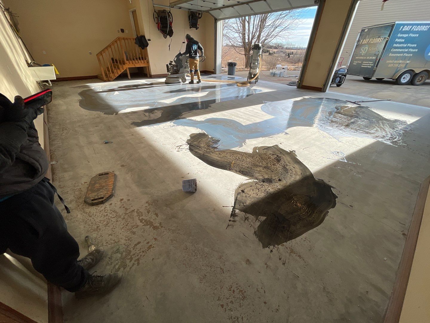 Garage using Slate Stone by Select Painting, Coatings & Garage Cabinets