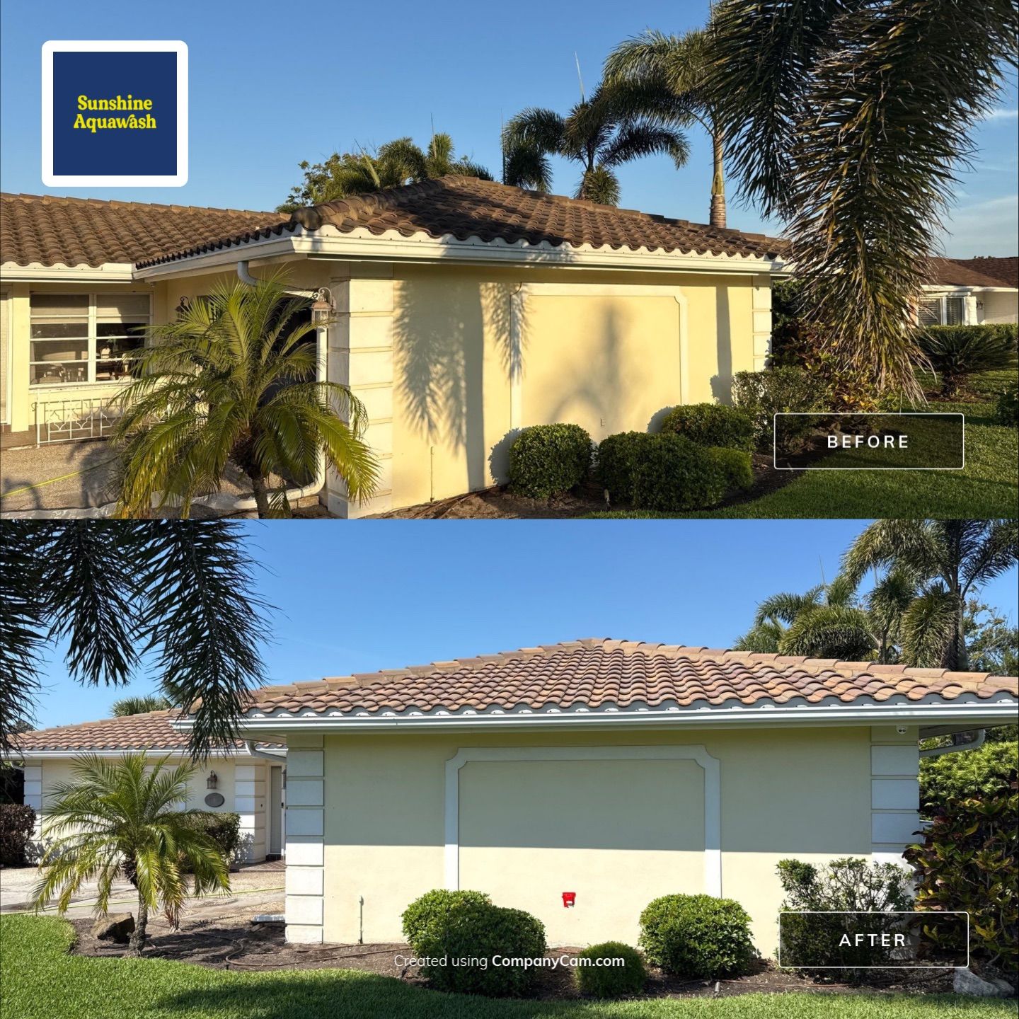 Concrete Tile Roof Cleaning in Village Green – Bradenton, FL | No Walking on Tiles! by Sunshine AquaWash