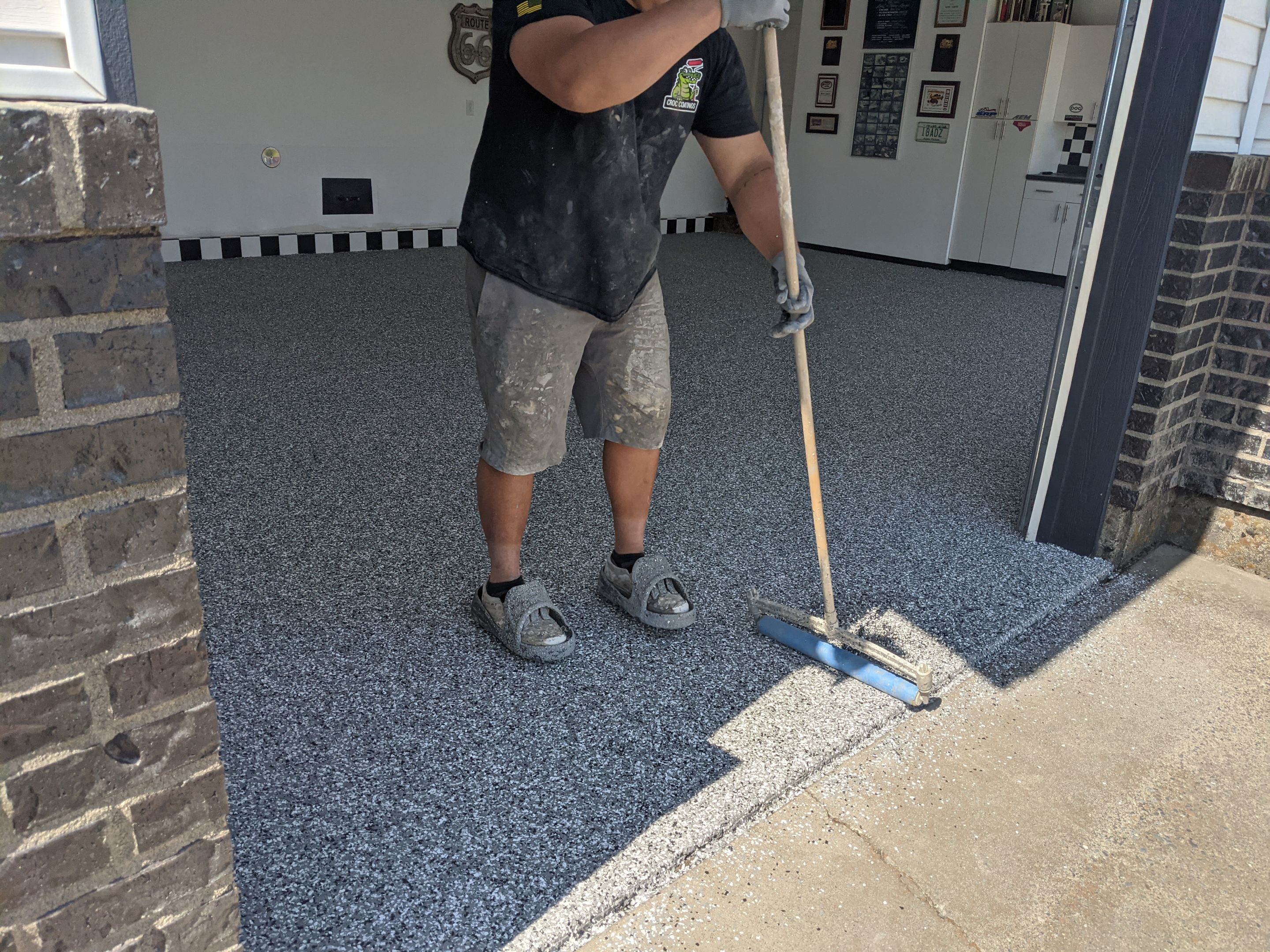 Garage Transformation using Smoke by Croc Coatings, LLC