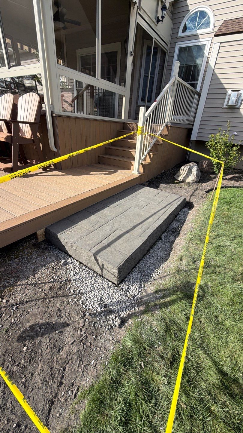 Ashler Slate Stamped Patio by NG Masonry & Construction LLC