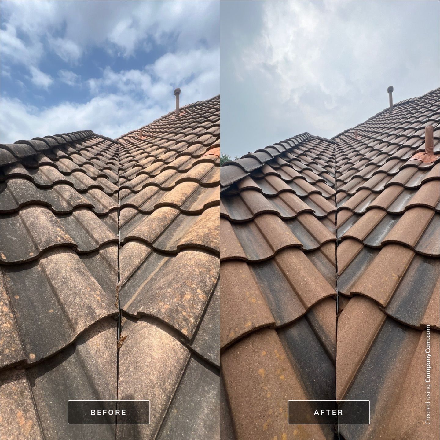 Tile Roof Wash Project in San Antonio by Bright Choice