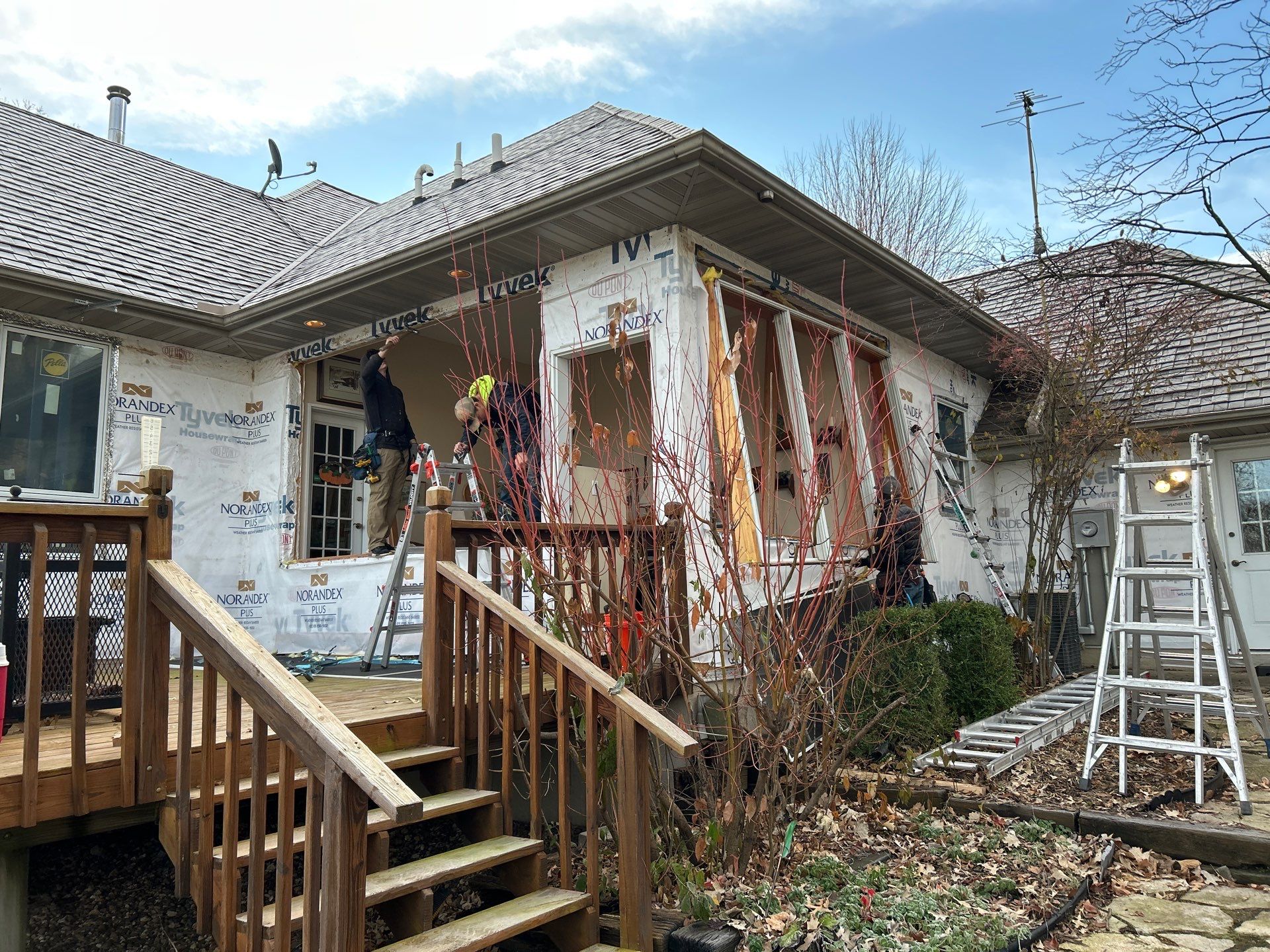 A Clean Window Upgrade Ready for New Siding with Pella Lifestyle Series by United Windows and Siding LLC