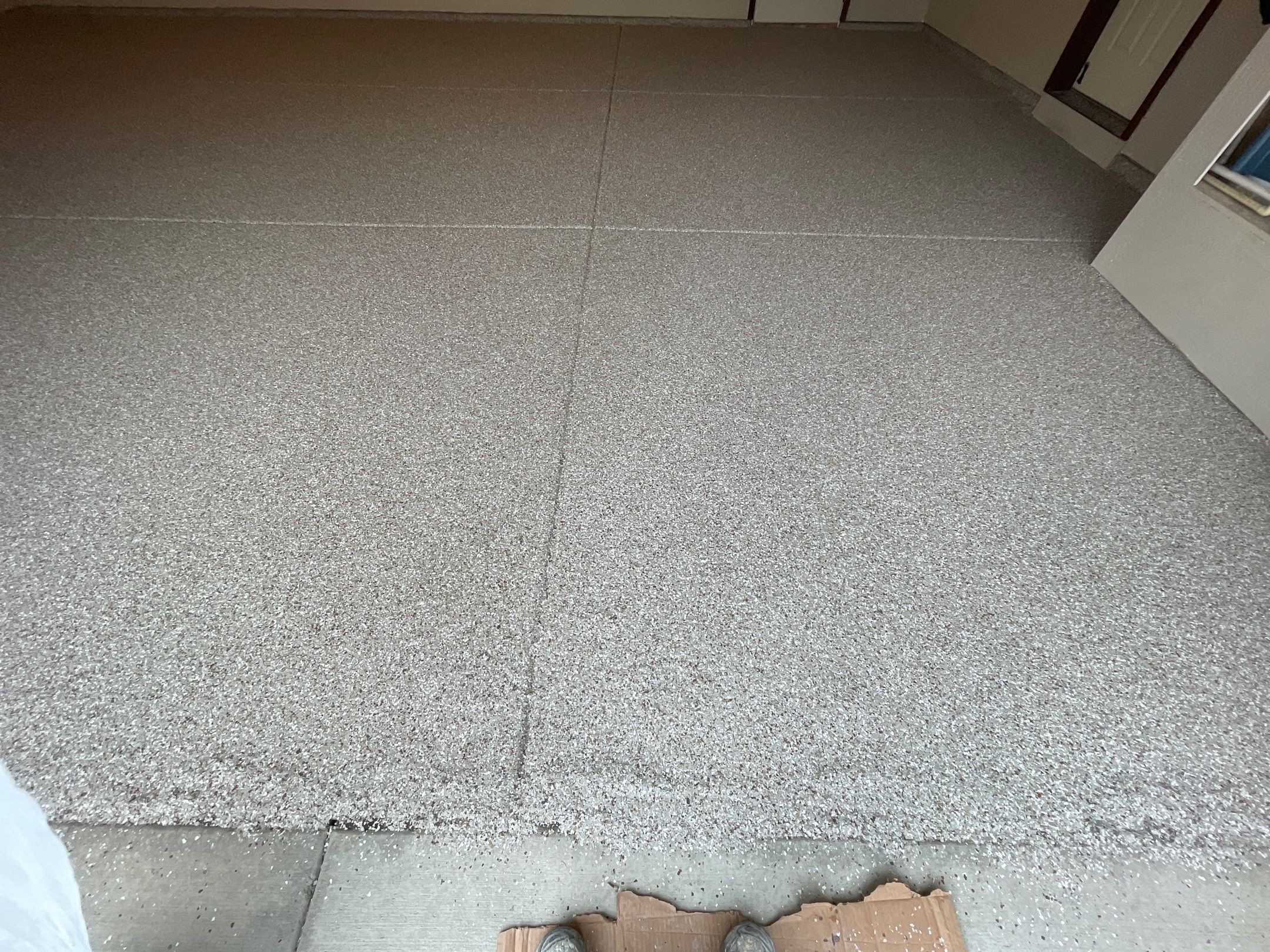 Garage Transformation using Pebble Beach and Front Porch using Greystone by Croc Coatings, LLC
