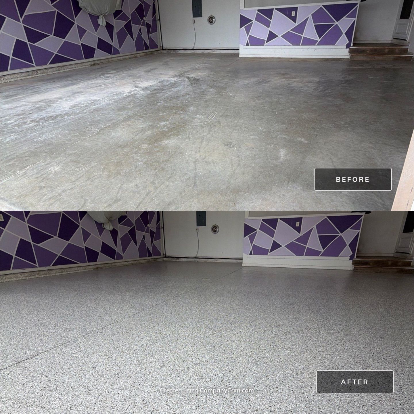 Maxwell, IA Coyote Flake Garage by Revival Concrete Coatings