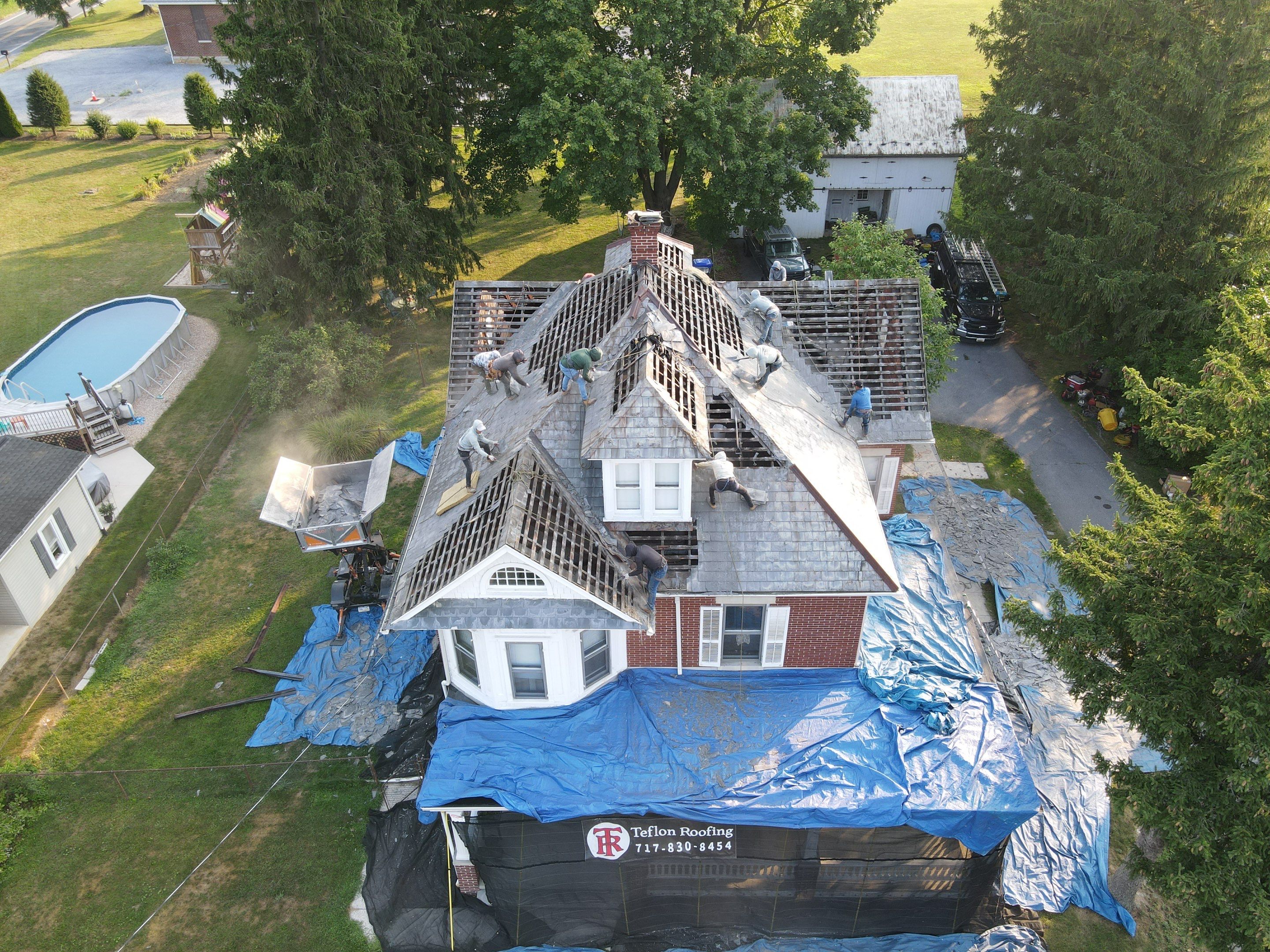 Slate Roof Removal  by Teflon Roofing