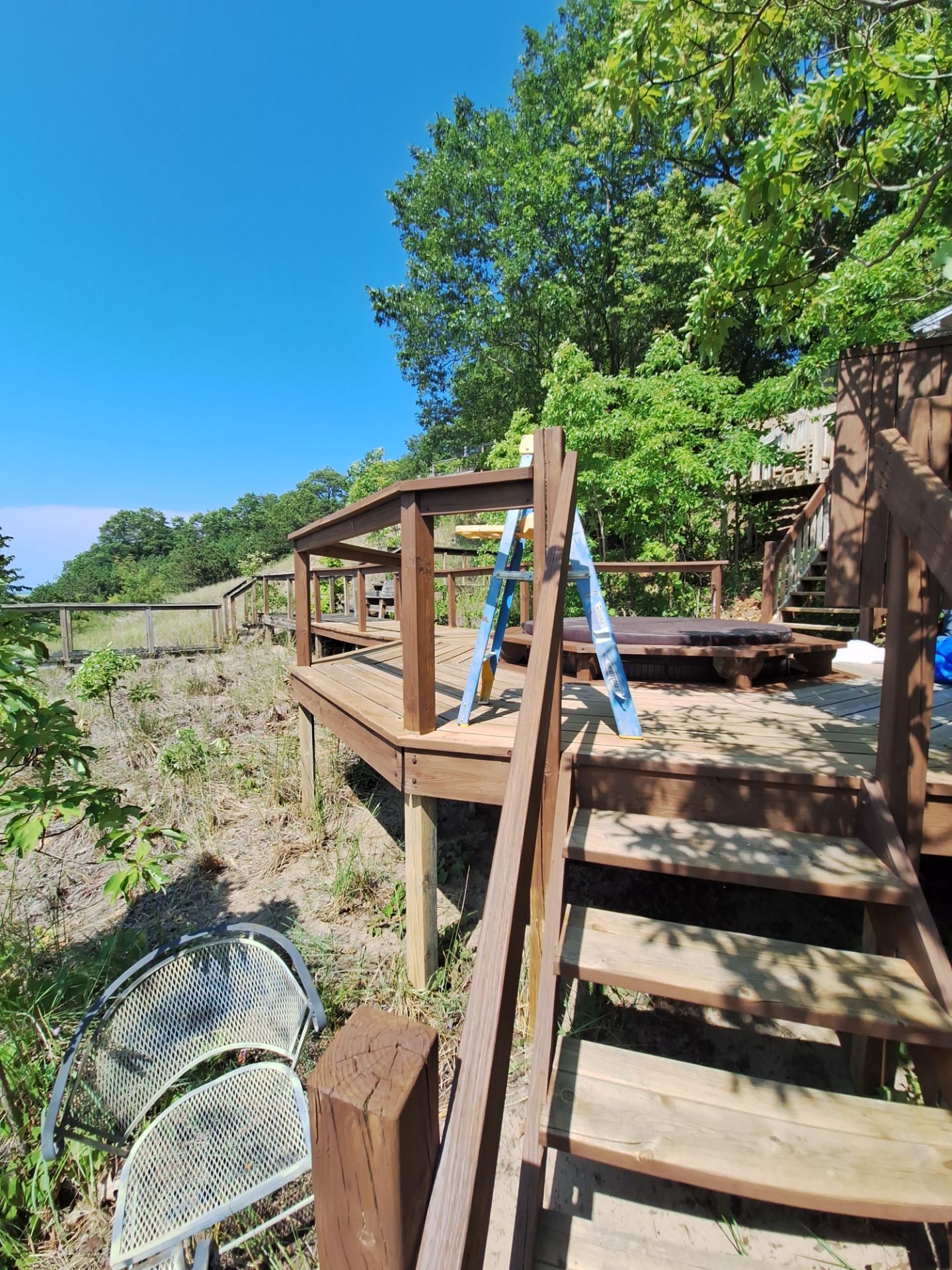 Lakefront Deck Pressure Washing, Exterior Wood Staining, and Painting in West Olive MI by Gordon Painting