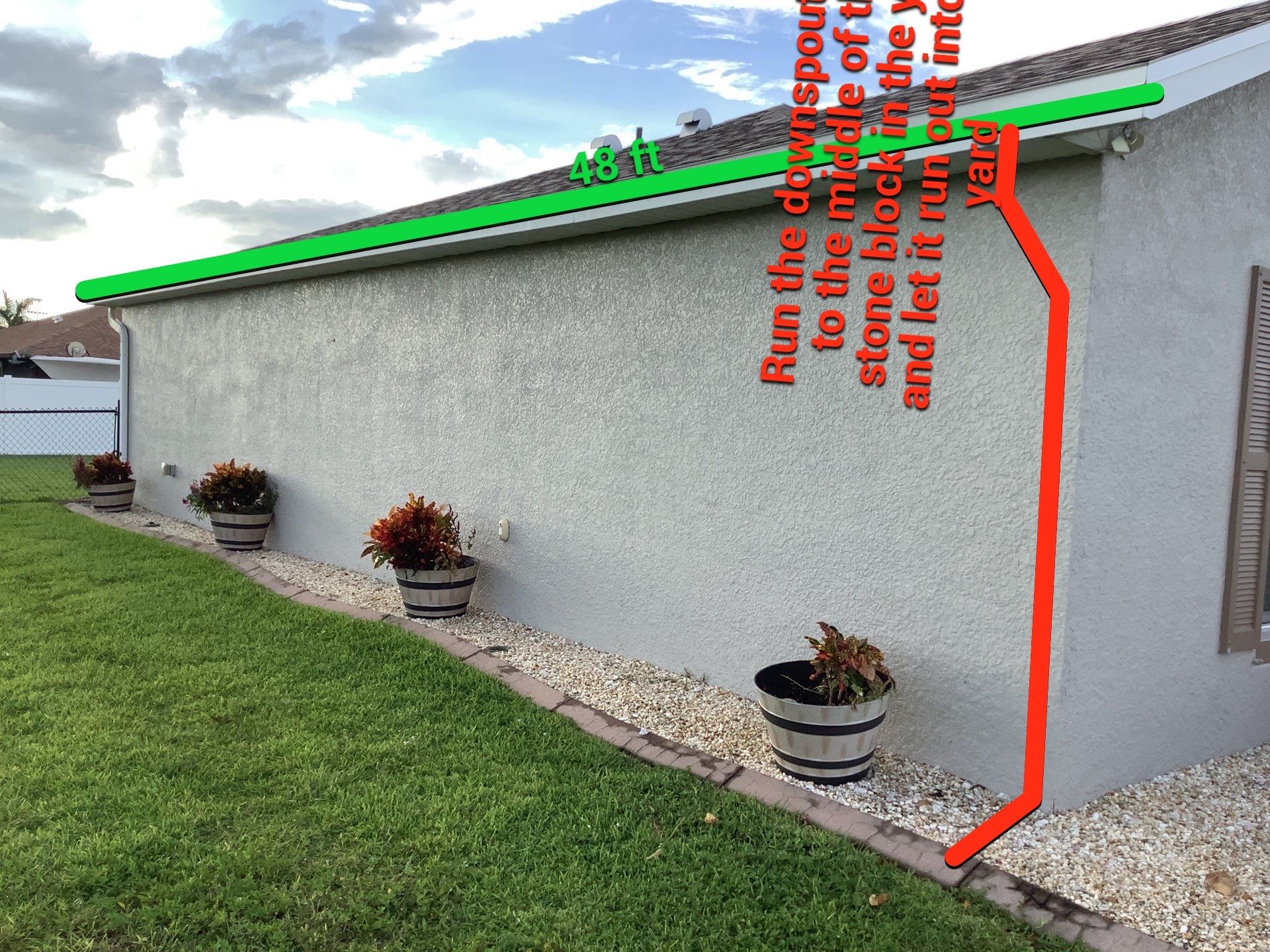Custom Gutter System for a New Home in Cape Coral FL by Gutter Professors