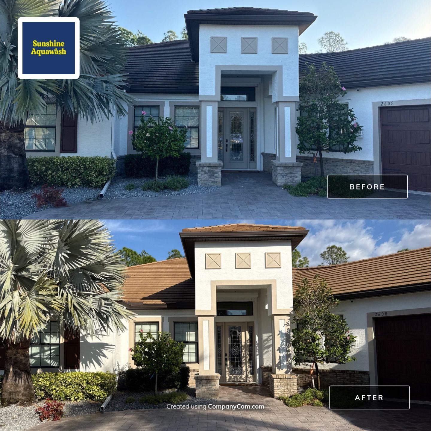 Flat Tile Roof, Paver Pool Deck & Driveway Cleaning | Cove at Twin Rivers, Parrish FL by Sunshine AquaWash