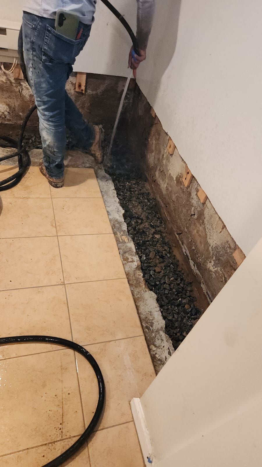 Interior French Drain Newton NJ by Pure Service Pro, LLC 