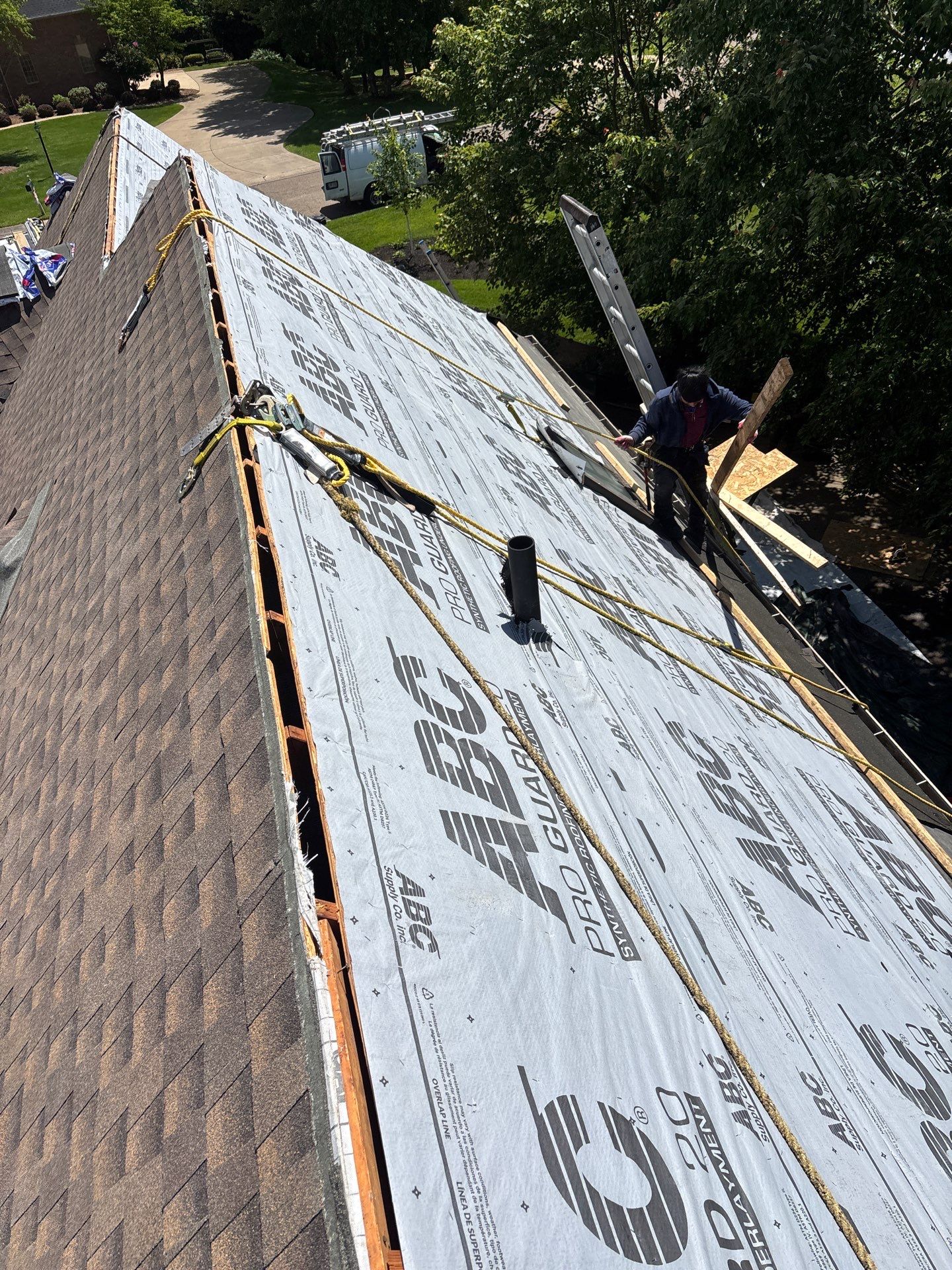 Residential Roofing Installation using GAF Timberline HDZ Barkwood by Rainstoppers Roofing