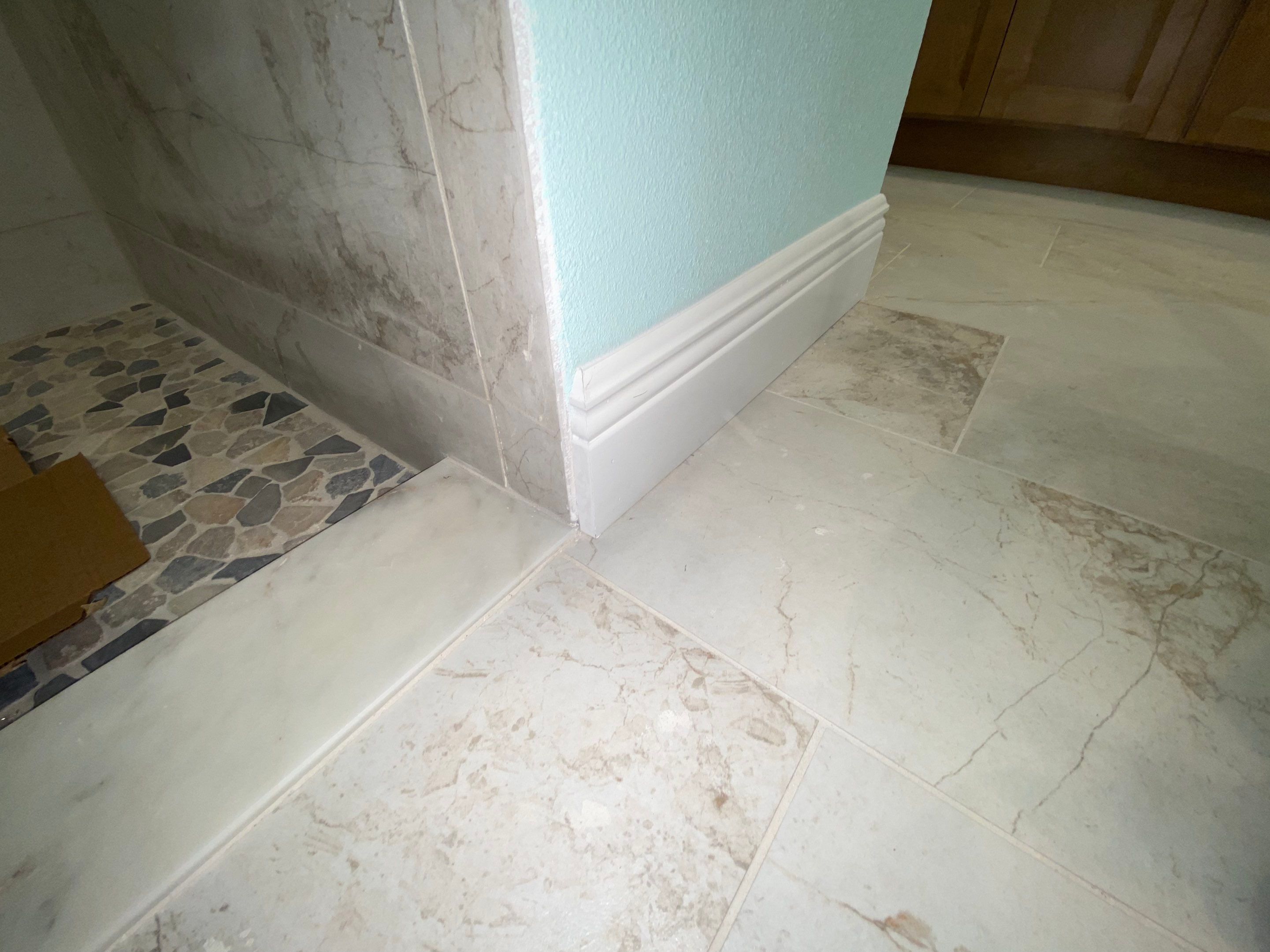 Baseboard Installation using Primed Pine Baseboard Moulding by HandyMangum