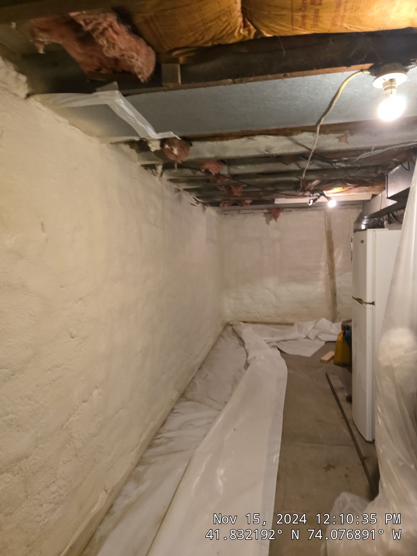 Basement Exterior Walls using Closed Cell Spray Foam by NYS Foam & Energy