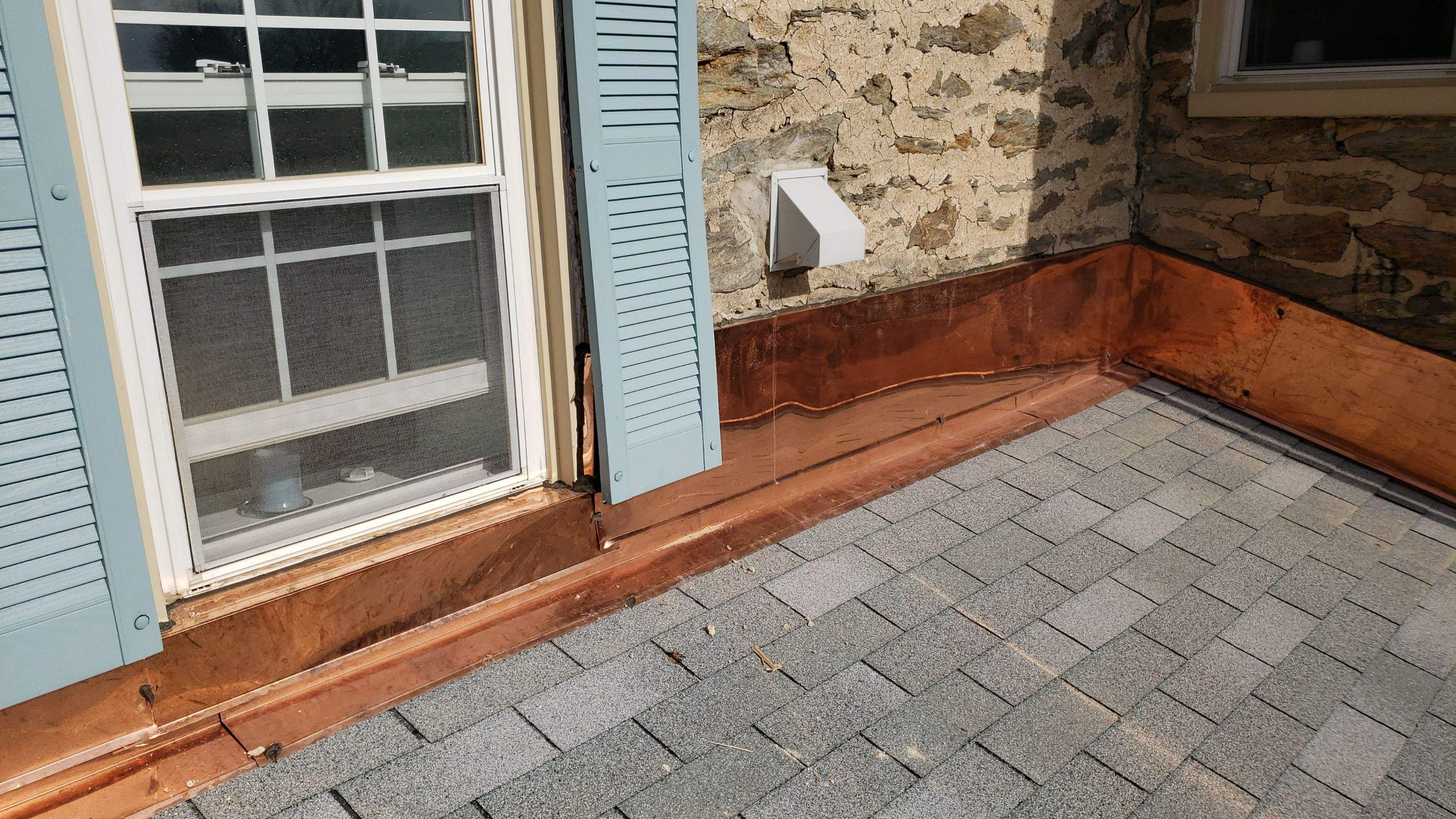 Copper Flashing and Door Installation by Roof Right Inc