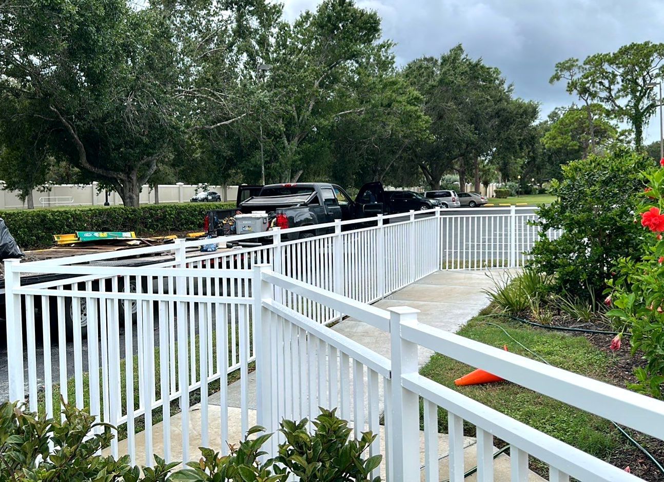 Aluminum Fence Installation using White 3 Rail Aluminum Fence  by Asap fence and gates, LLC