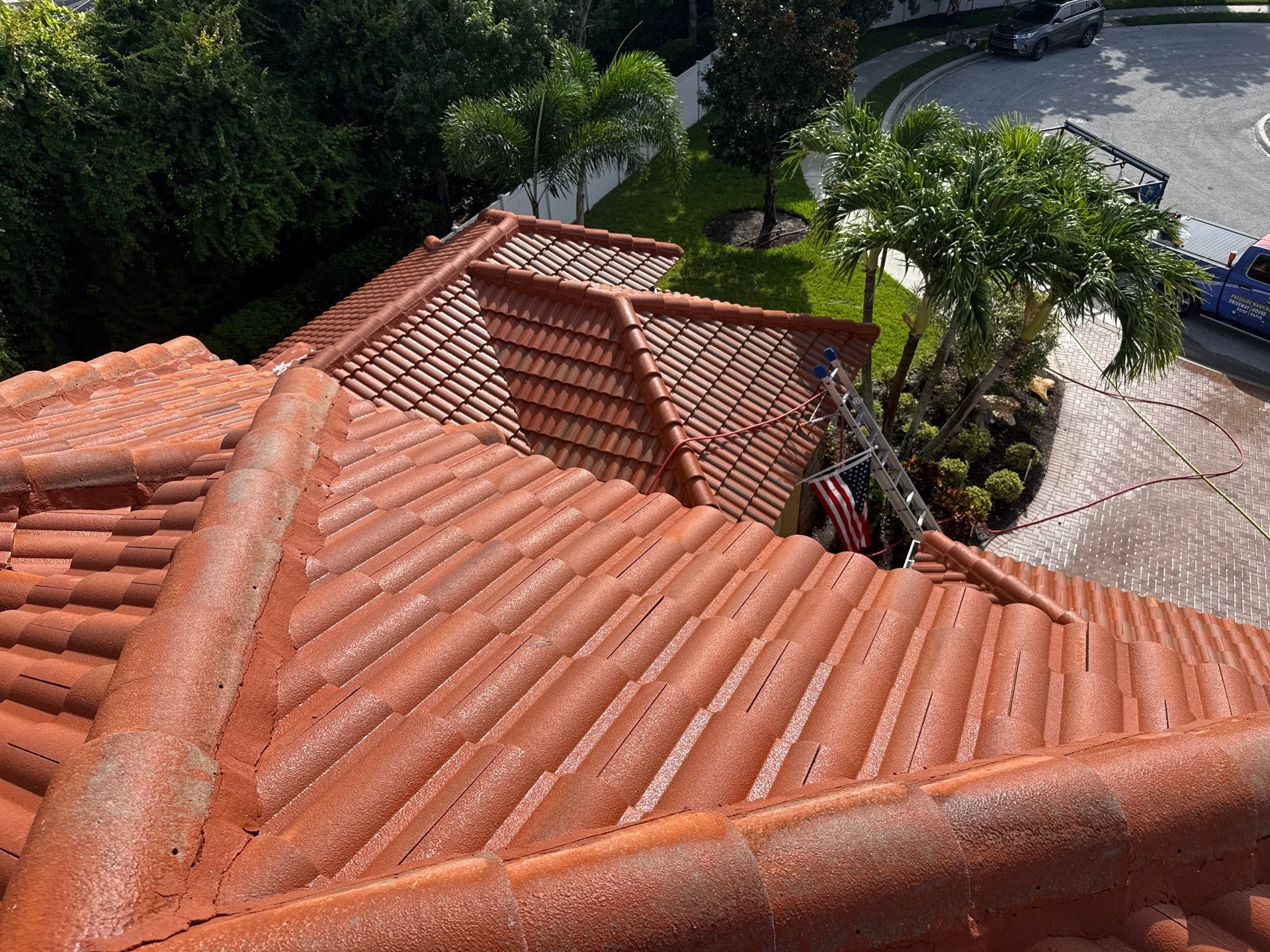 Soft Wash Tile Roof Cleaning in Sonoma Community, Sarasota, FL by Sunshine AquaWash