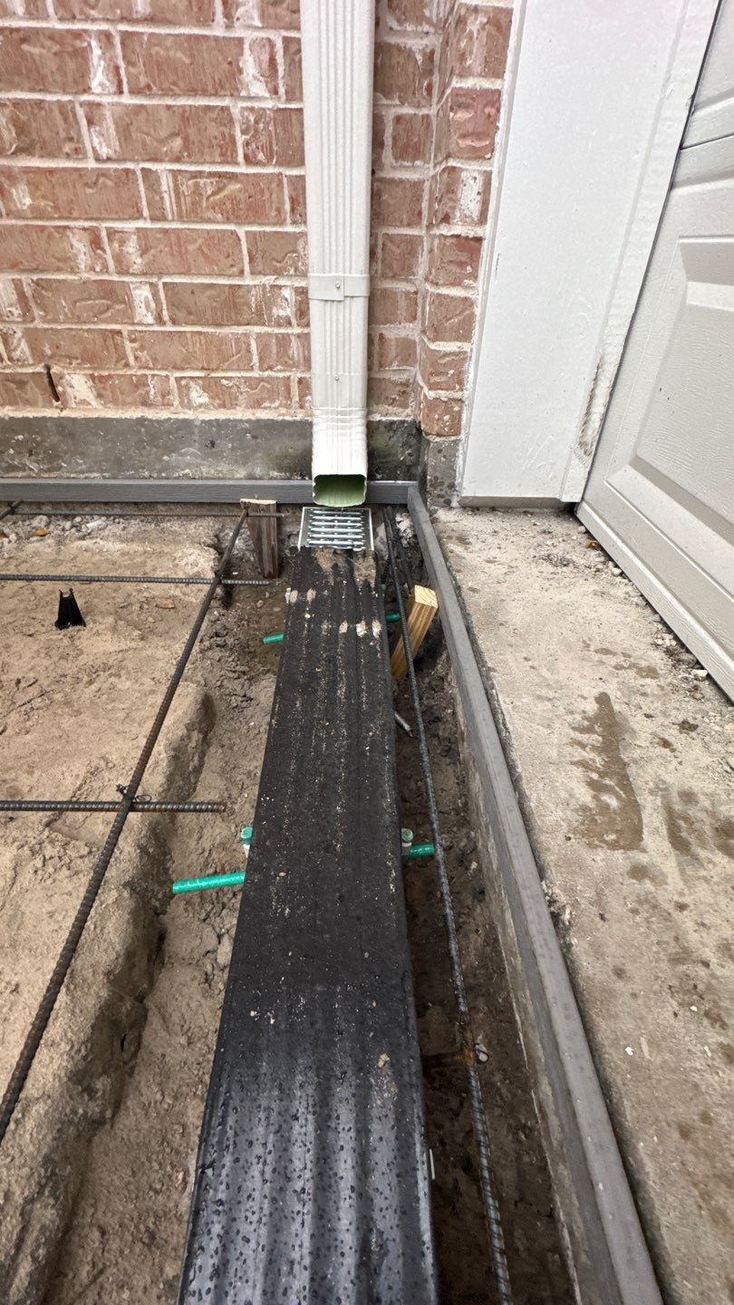 Driveway Concrete Replacement & French Drainage System by Texas Urban Elements