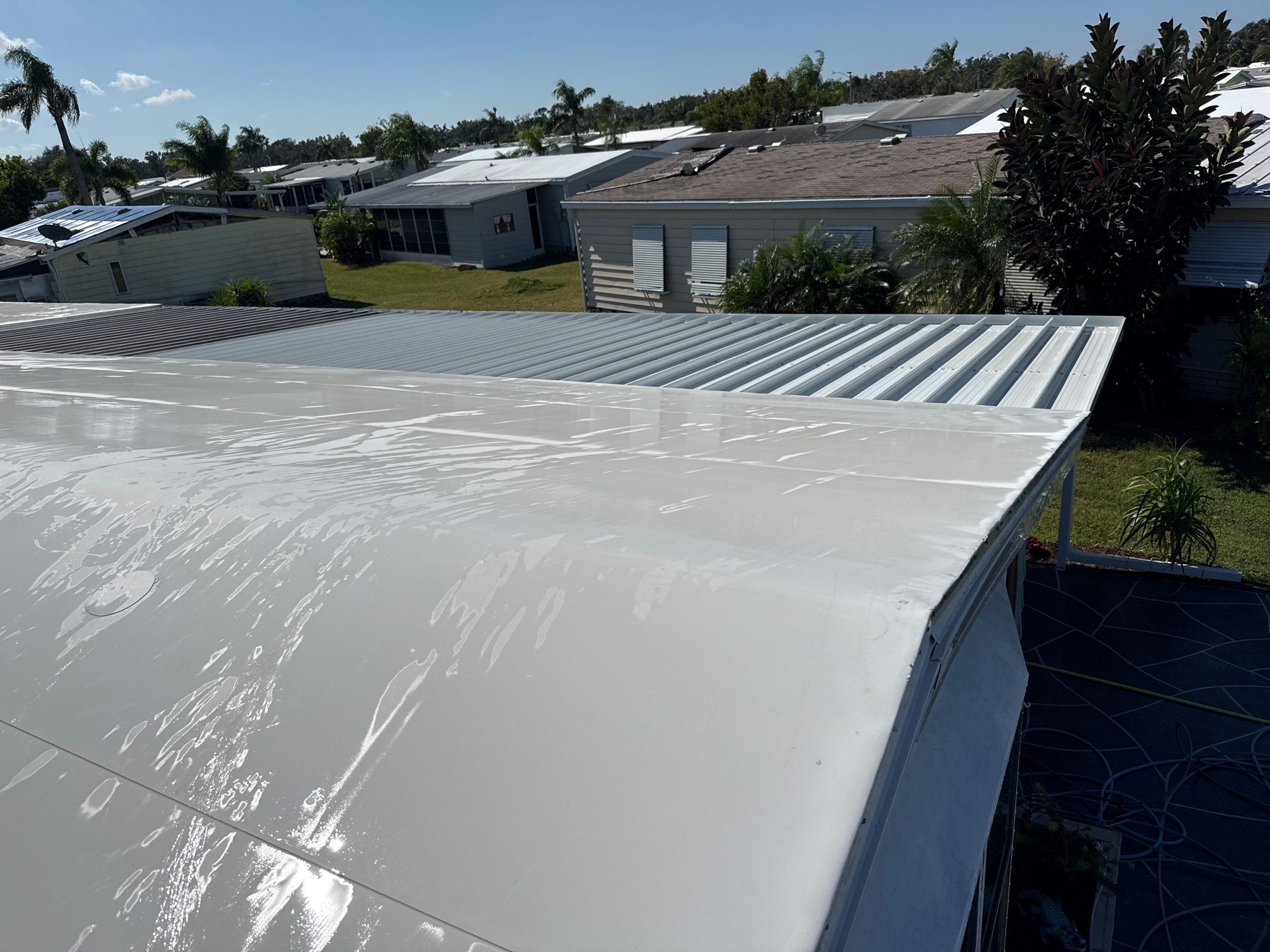 TPO Membrane Mobile Home Roof Cleaning Parrish, FL by Sunshine AquaWash