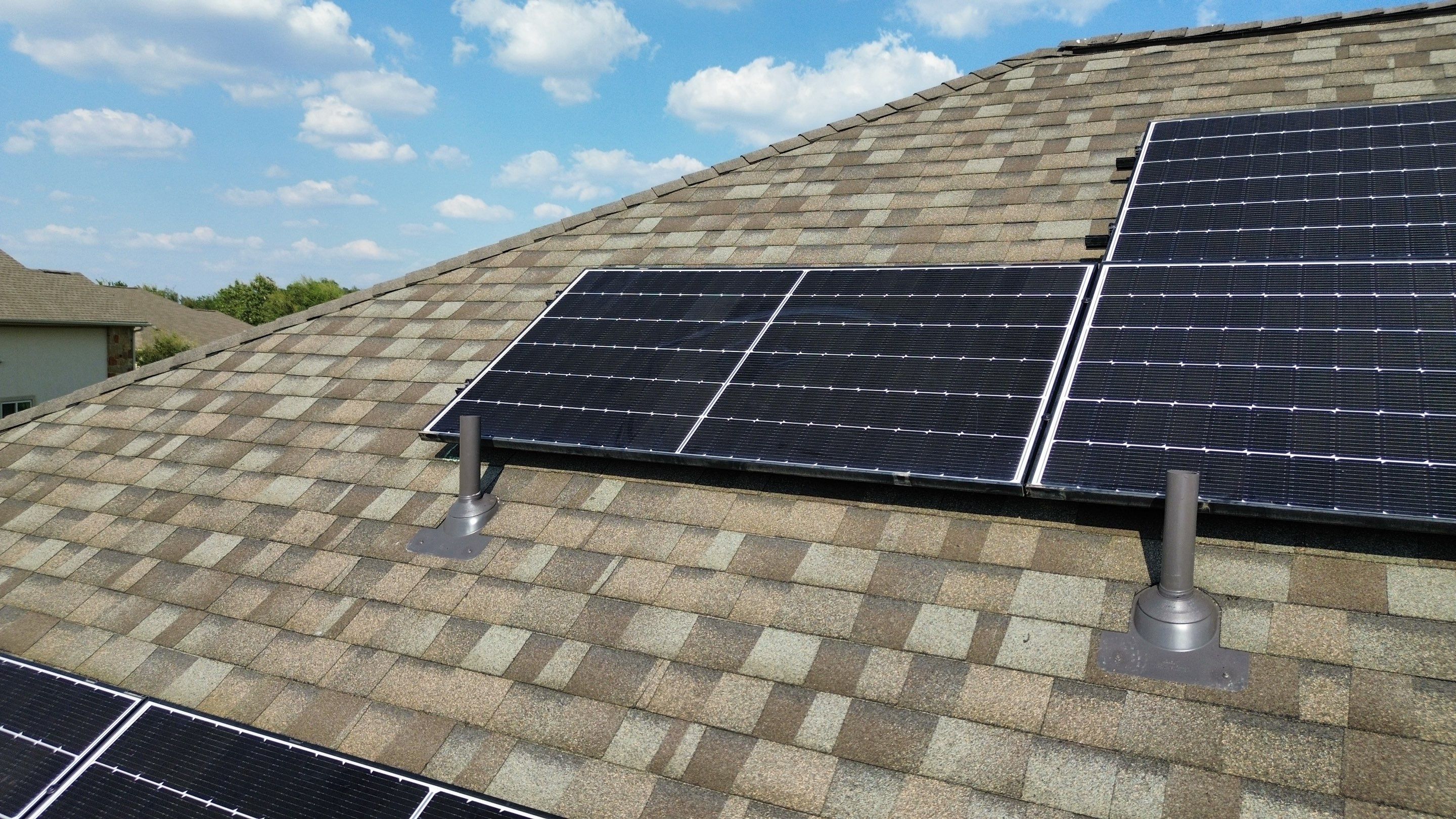 Full Roof Replacement with Solar Reinstall – Duration Driftwood | Round Rock, TX by Kstylez Roofing & Construction
