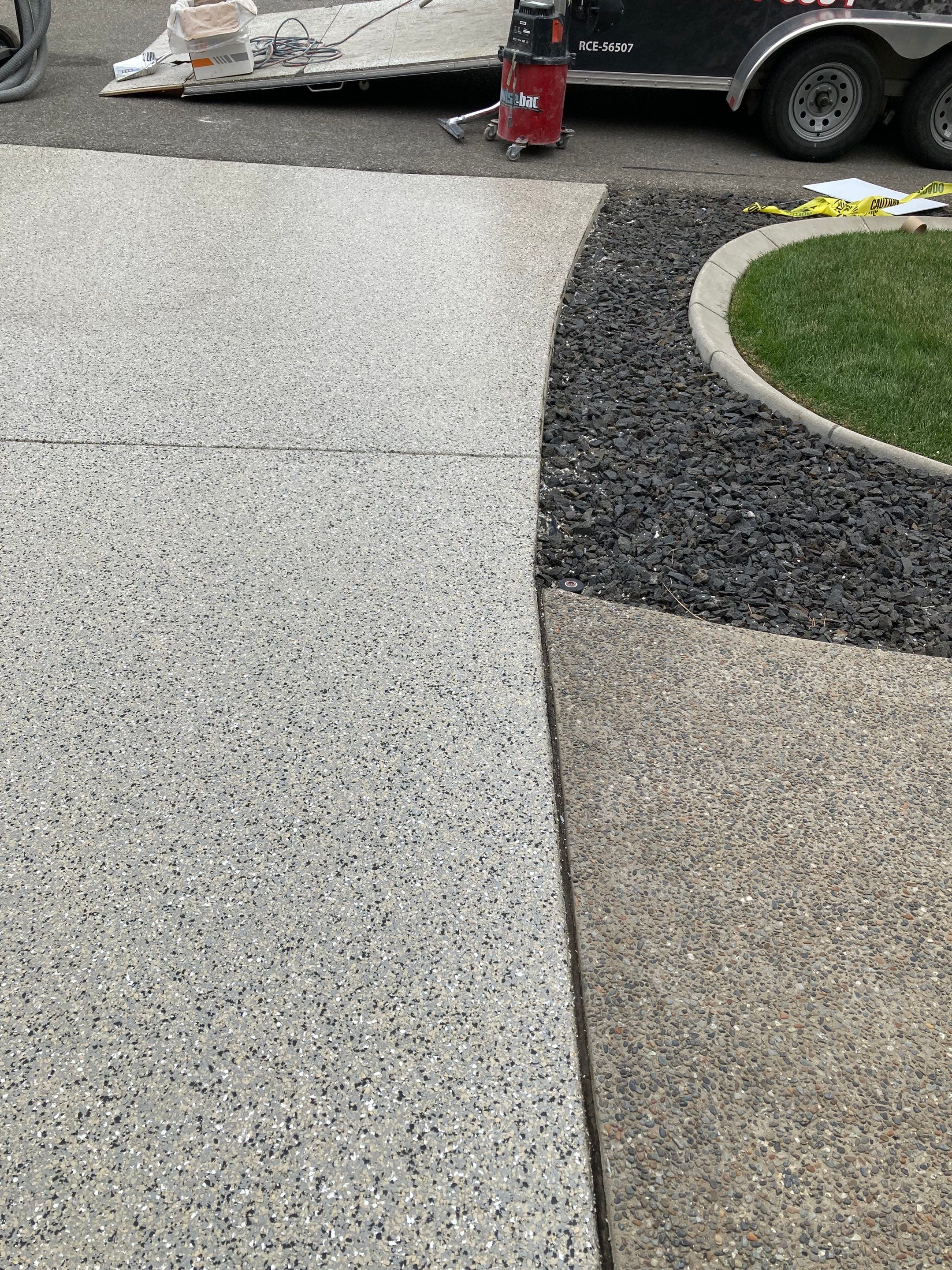 Driveway Transformation using Mediterranean Colorway by Croc Coatings, LLC