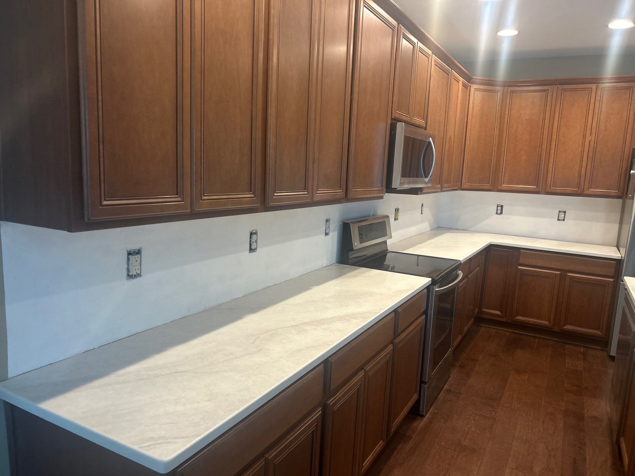 Lattice Pattern Tile Backsplash Installation in Lexington Kitchen by Footprints Floors Kentucky