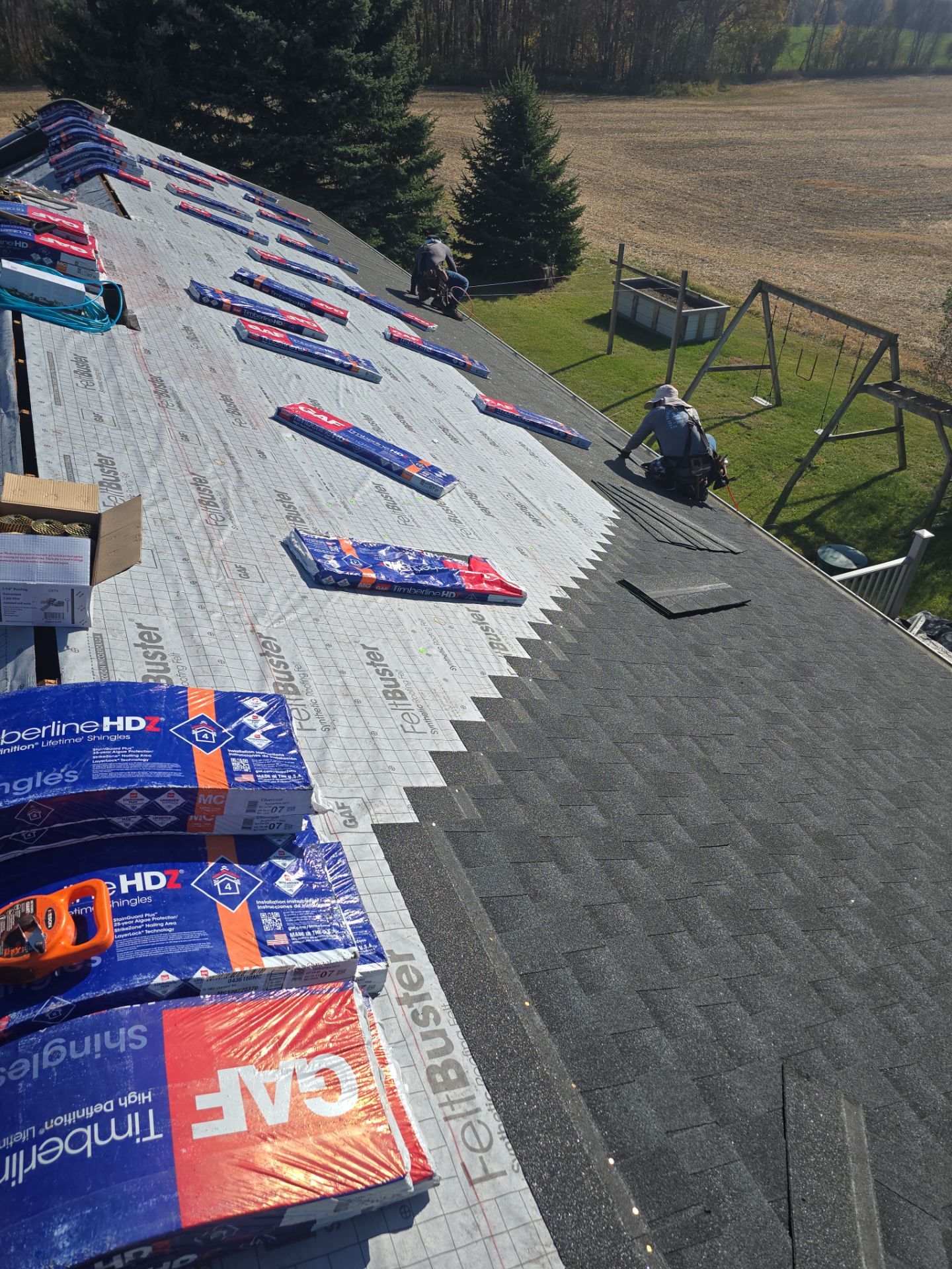 Residential Roofing Installation using GAF HDZ shingles and Gutter Replacement by Gellings Roofing & Siding