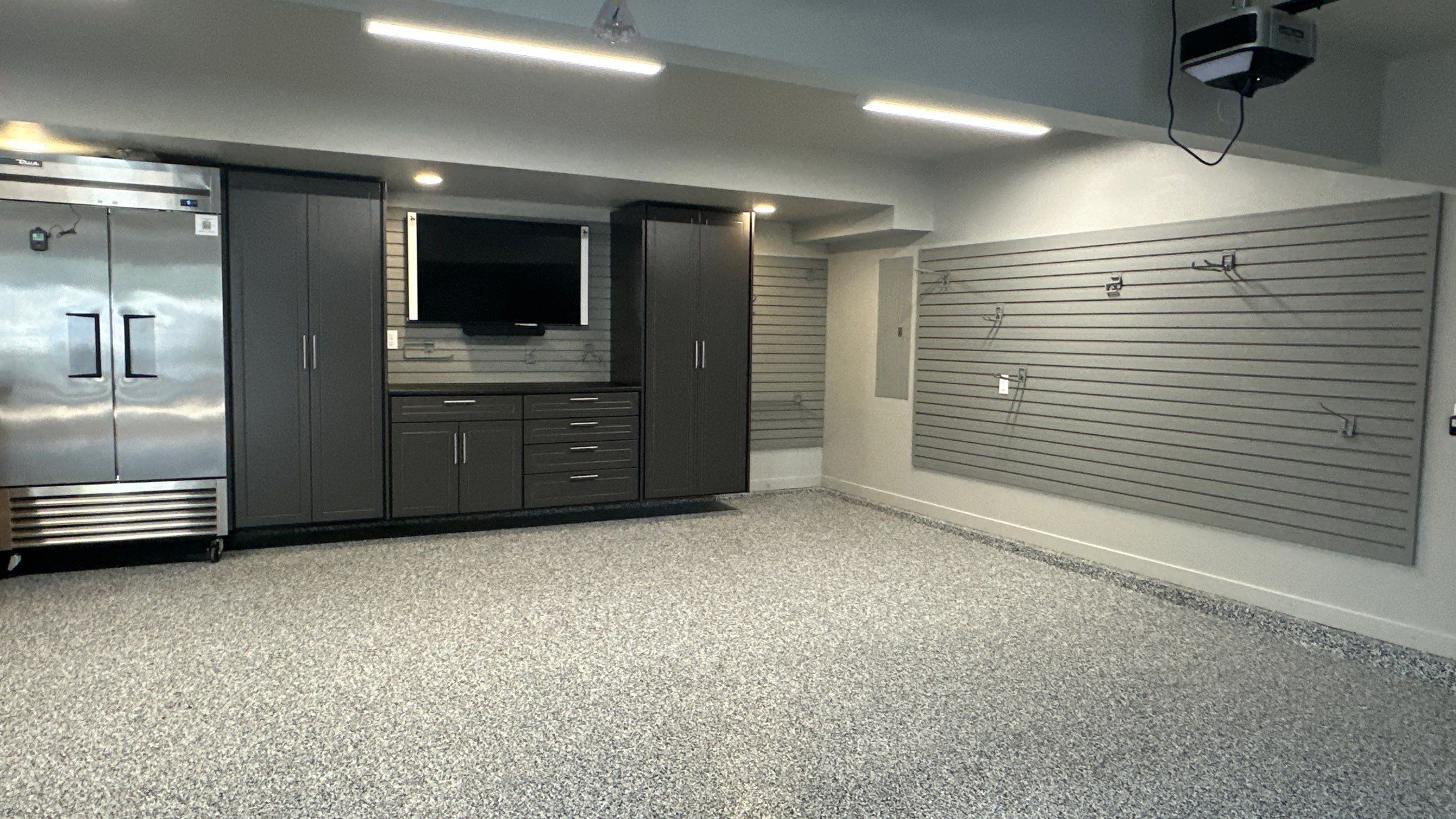 David M. took his garage up a notch with Brand new cabinets and an amazing floor by Banner Garage