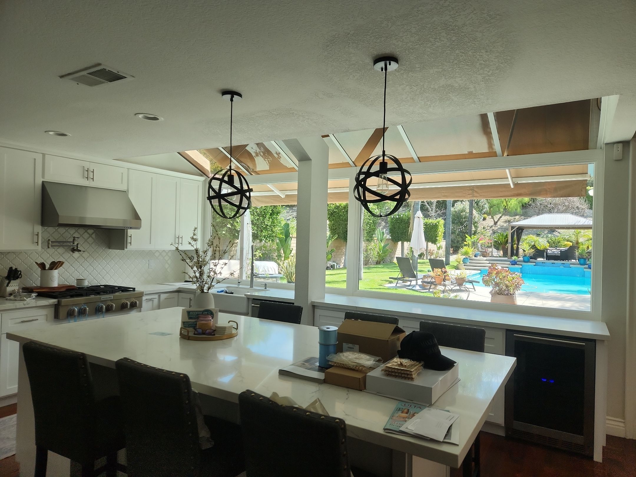 Window Installation using Anlin vinyl windows with Sunshield glass by American Window Company