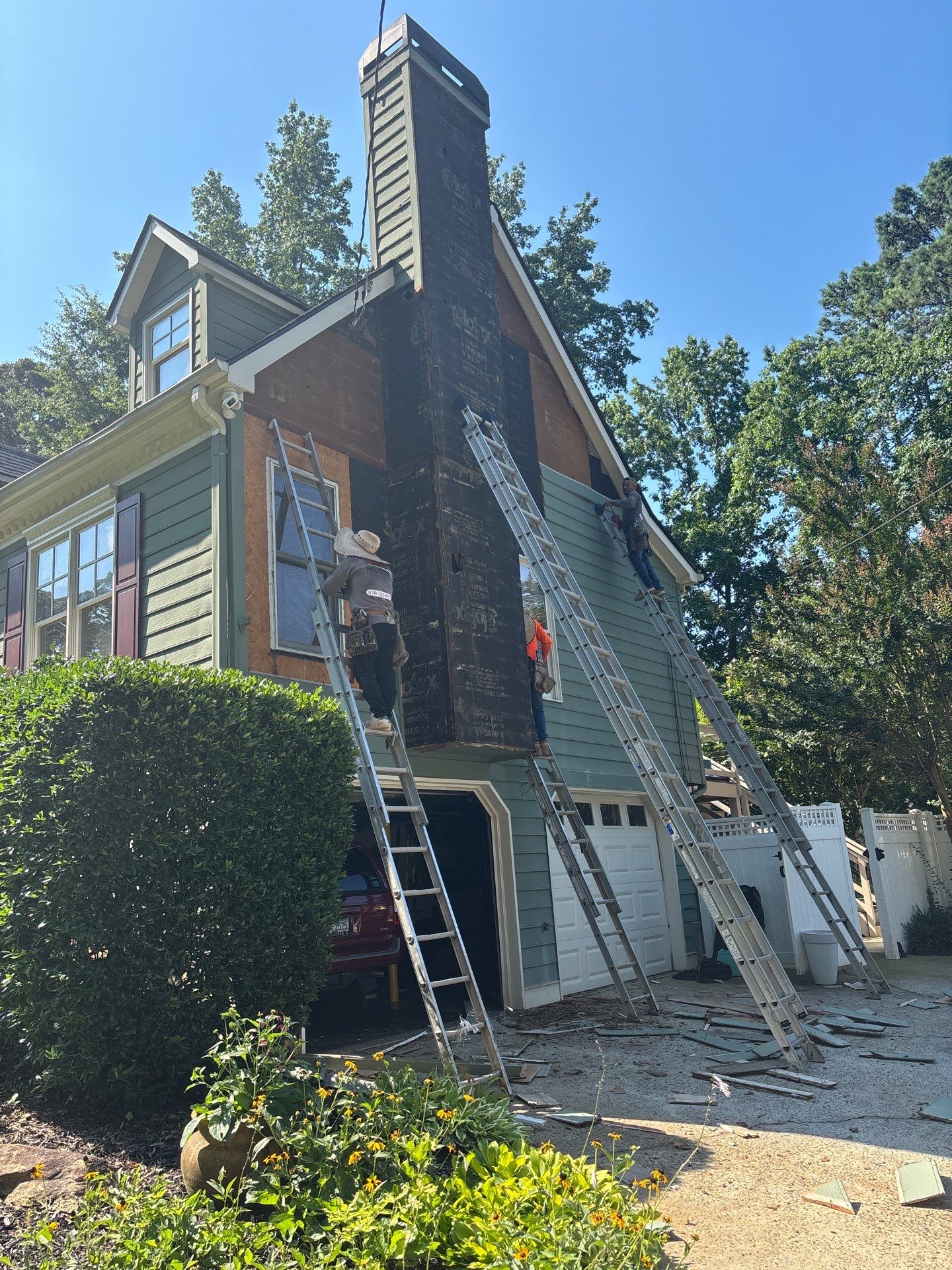 James Hardie Siding Install, Rotten Wood and Gutter Replacement and Exterior Painting by Nelson Exteriors 
