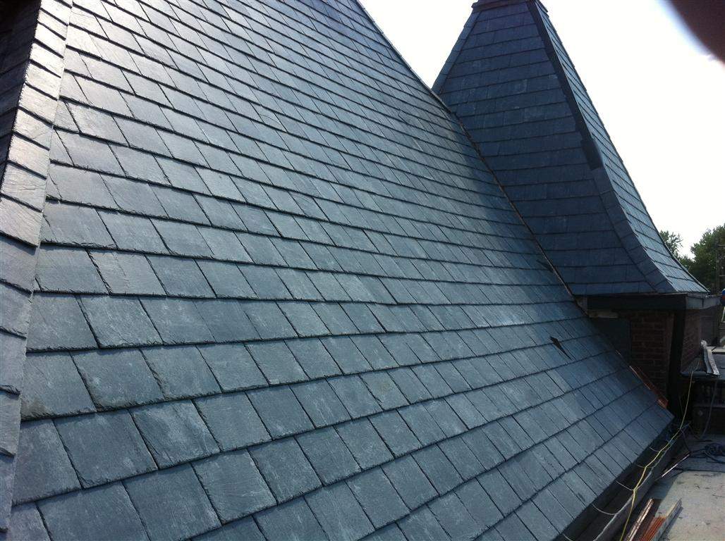 Historic Building ROOF REPLACEMNT with GAF TruSlate  on steep slop and Versico 60mil TPO on flat roof by Gorilla Exteriors Contracting, LLC