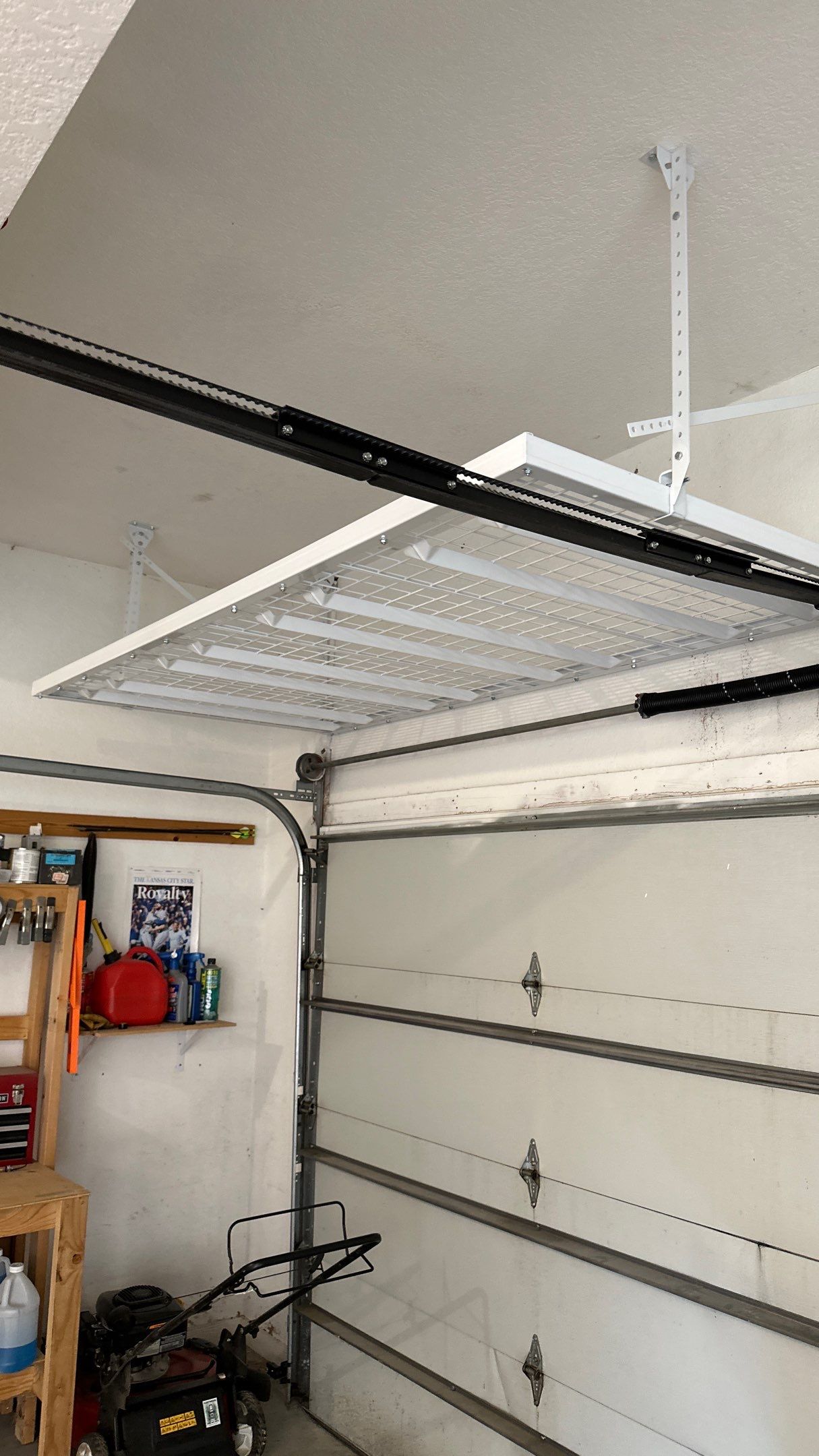 Melissa L. upgraded her garage with slatwall and overhead racks by Banner Garage