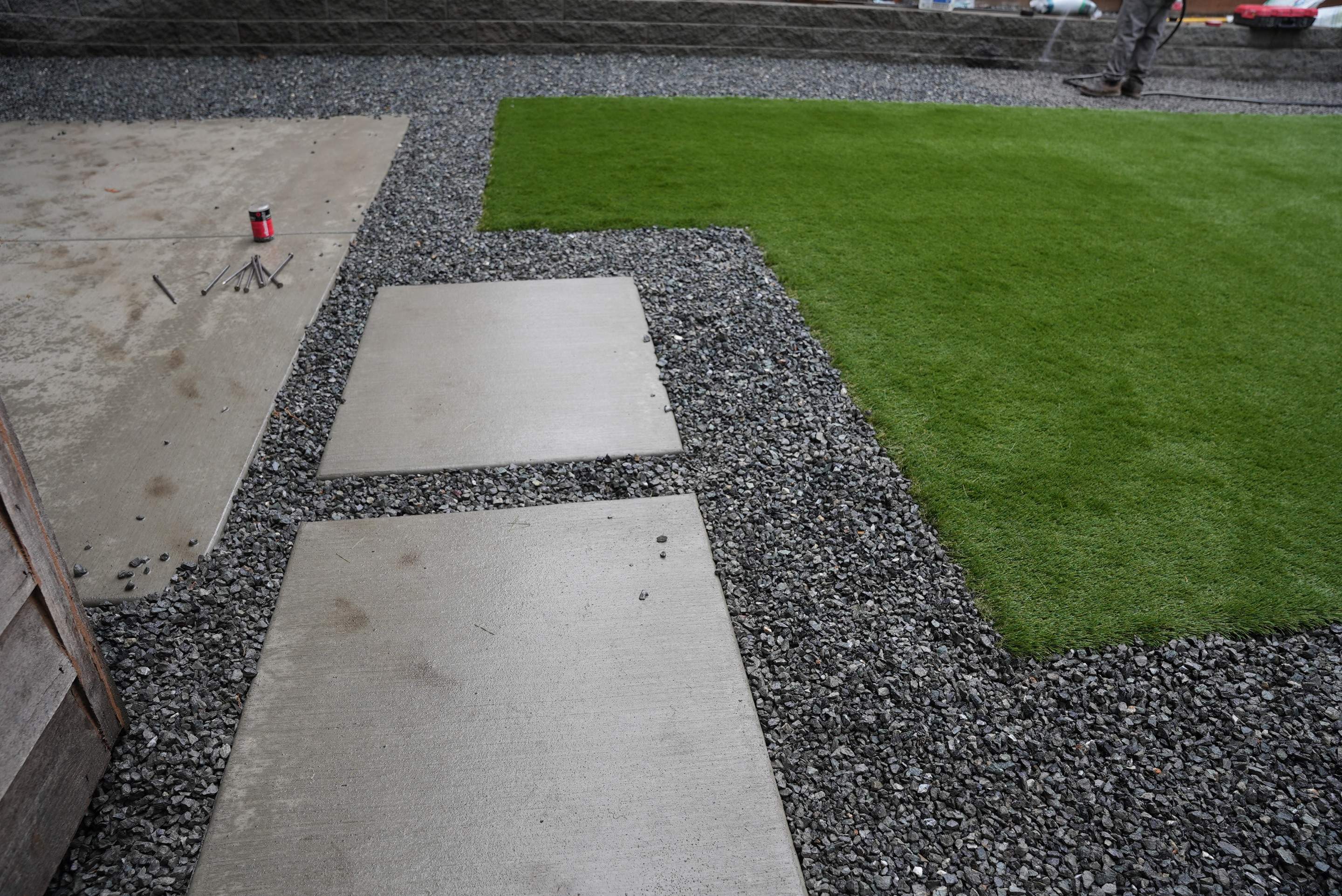 Turf Installation, Retaining Wall & Concrete Walkway | Seattle  by Jireh Asphalt & Concrete Inc 