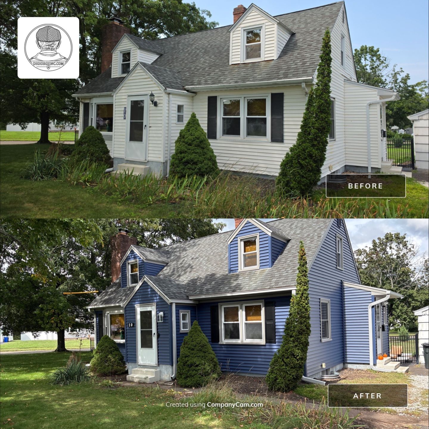 Siding Renewal Using CertainTeed Monogram D/4 Clapboard in Midnight Blue by DiGiorgi Roofing and Siding Inc