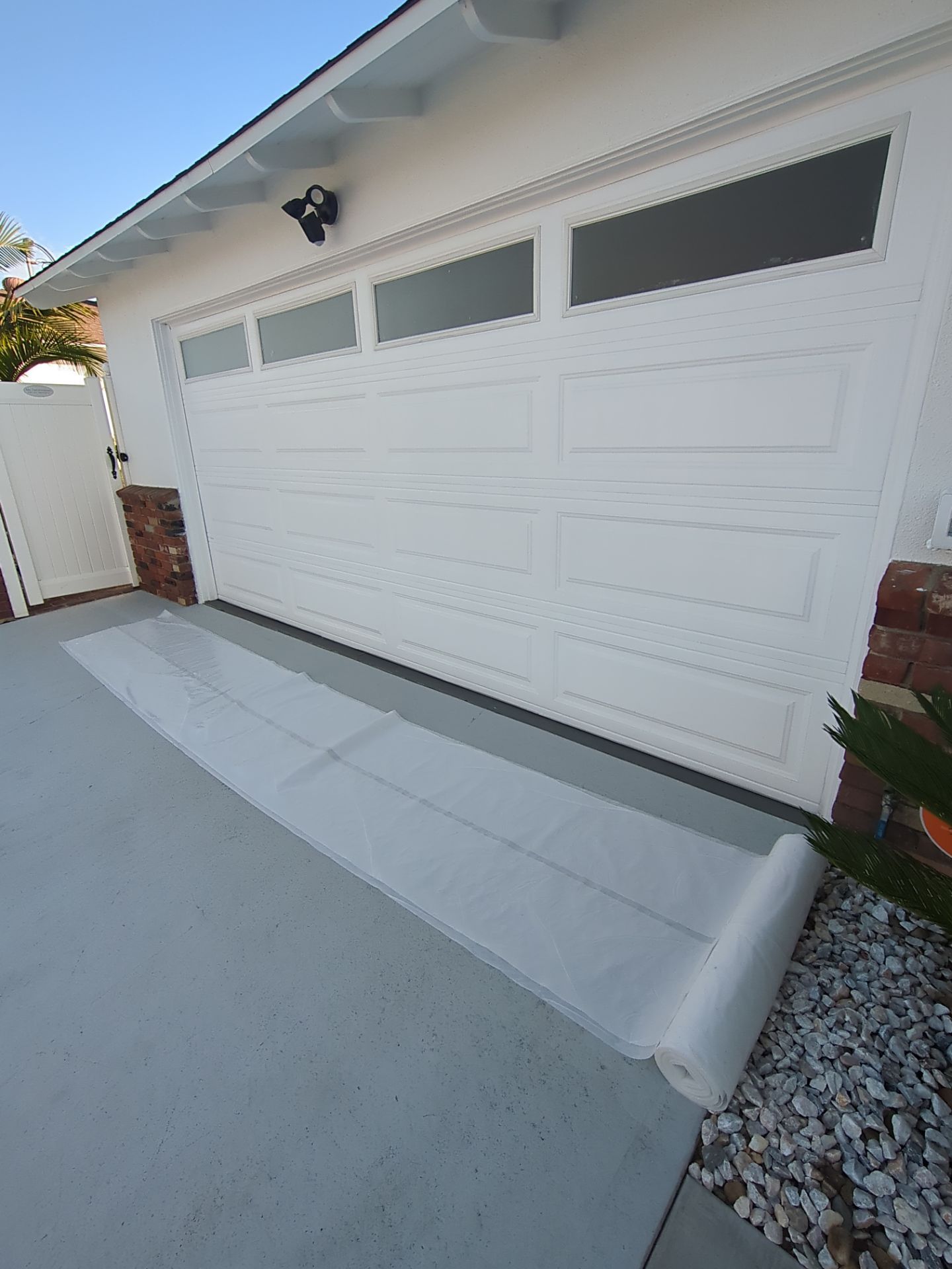 Sandblasting Paint Off Concrete Driveway In Downey, CA by La Power Washing Inc
