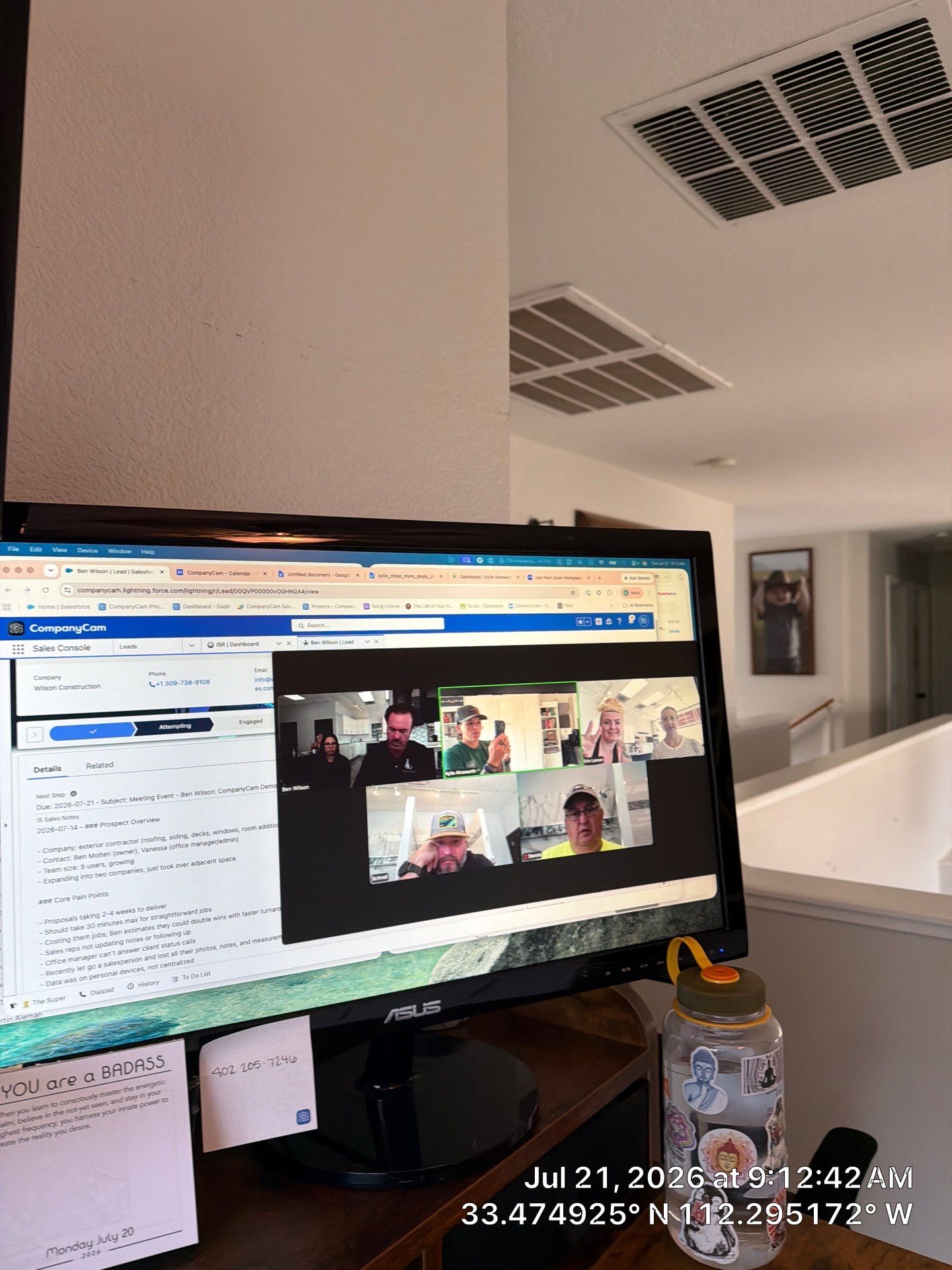 Home Office Setup and Custom Cabinet Hardware Installation in Avondale by CompanyCam Sales Demo