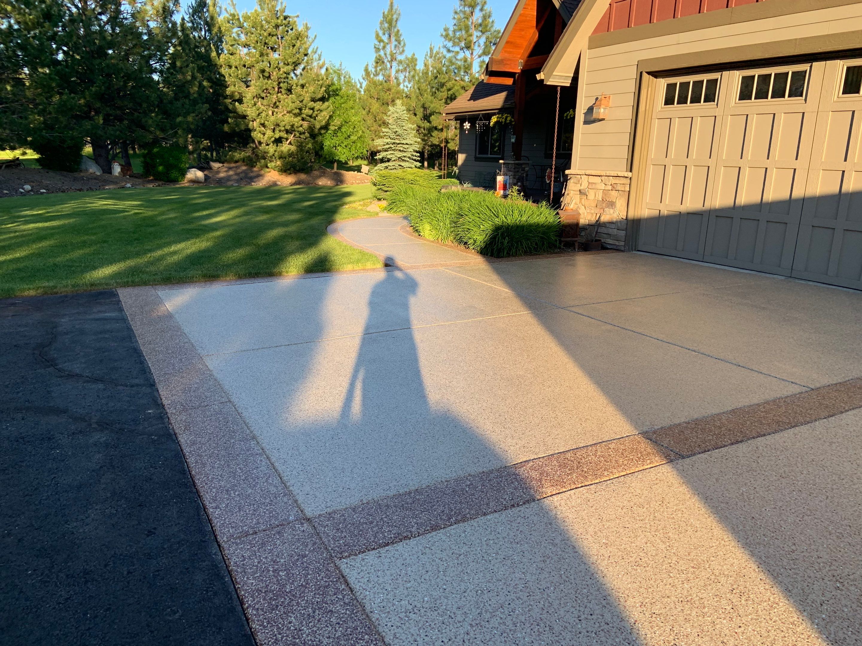 Driveway using Pecan and Chestnut Trim by Croc Coatings, LLC