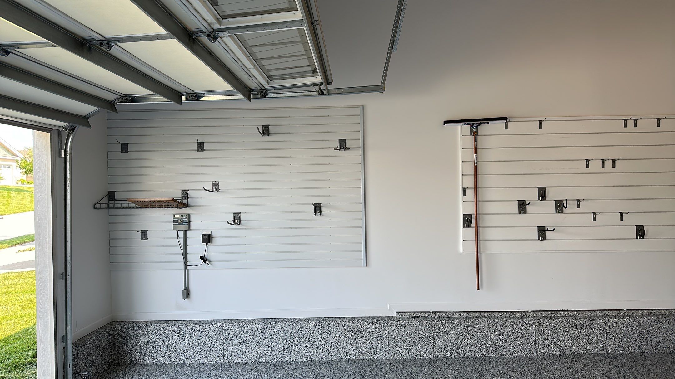 Sandy S. transformed her garage with a Banner Garage Floor and a cabinets by Banner Garage