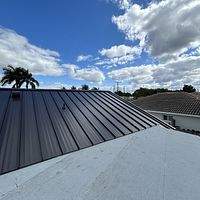 24ga 1.5" Mechanical Seam Dark Bronze by Total Roofing System The Metal Roof Experts