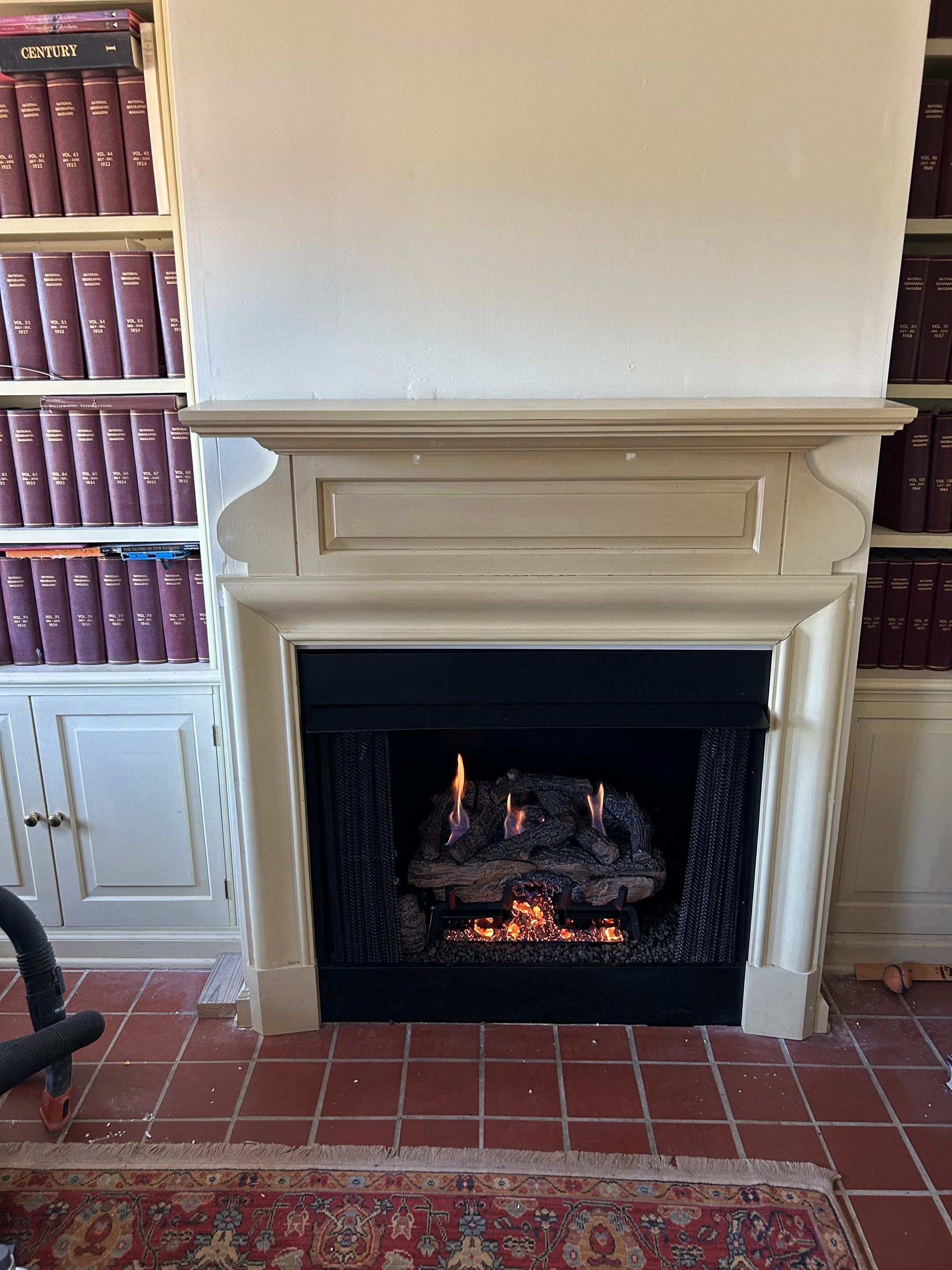 Gas Fireplace in Norfolk by Premier Chimney and Roofing