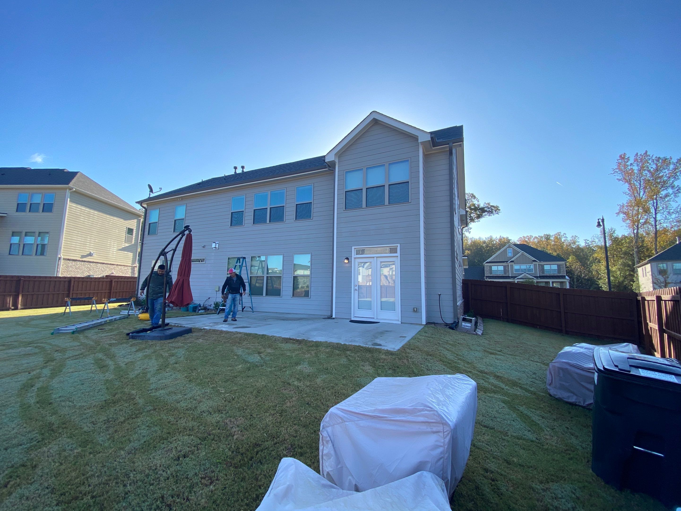 Custom Covered Porch with Beadboard Ceiling in Marietta by Swift Home Renovations