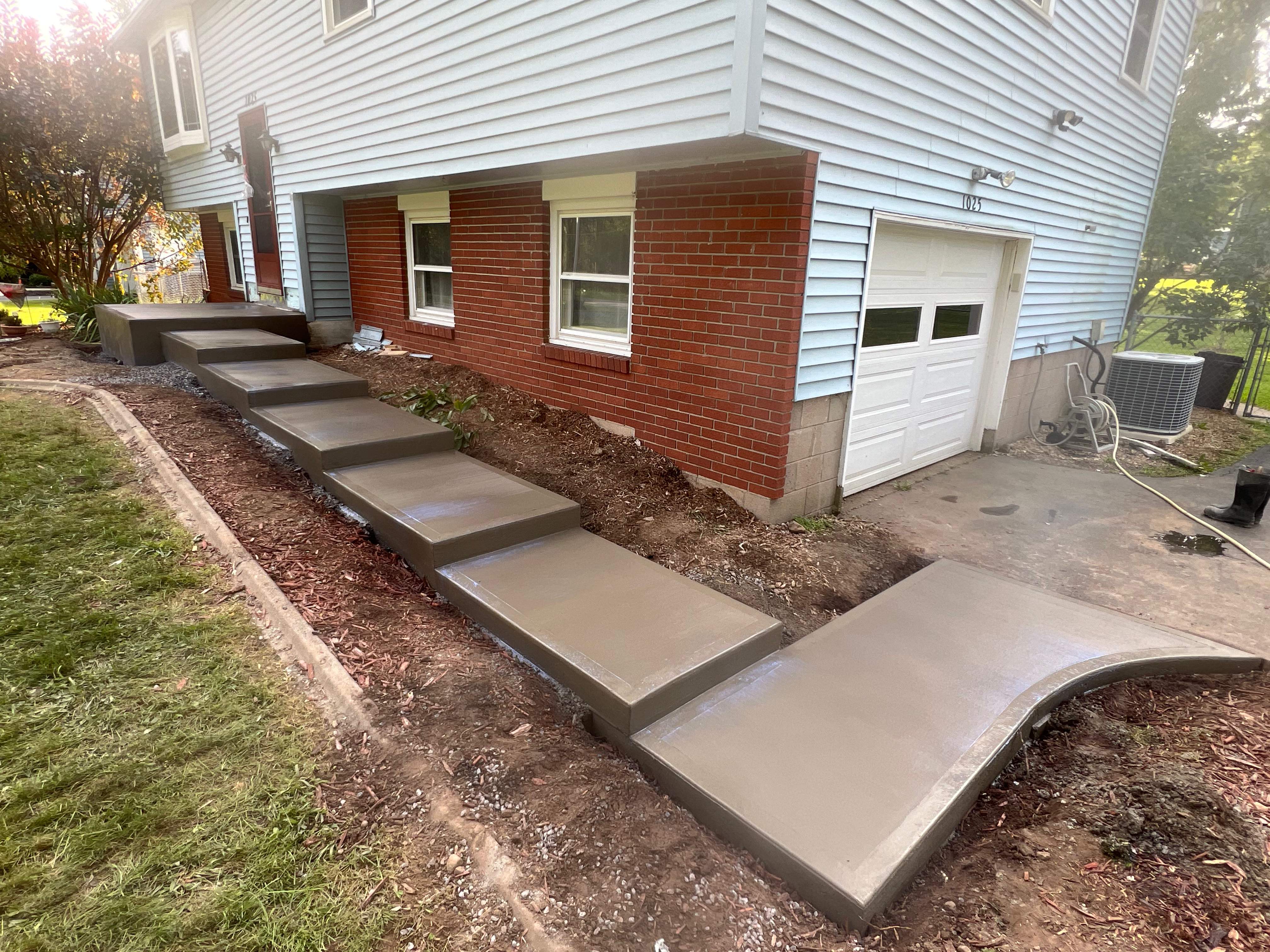 Steps with Broom Finish  by NG Masonry & Construction LLC