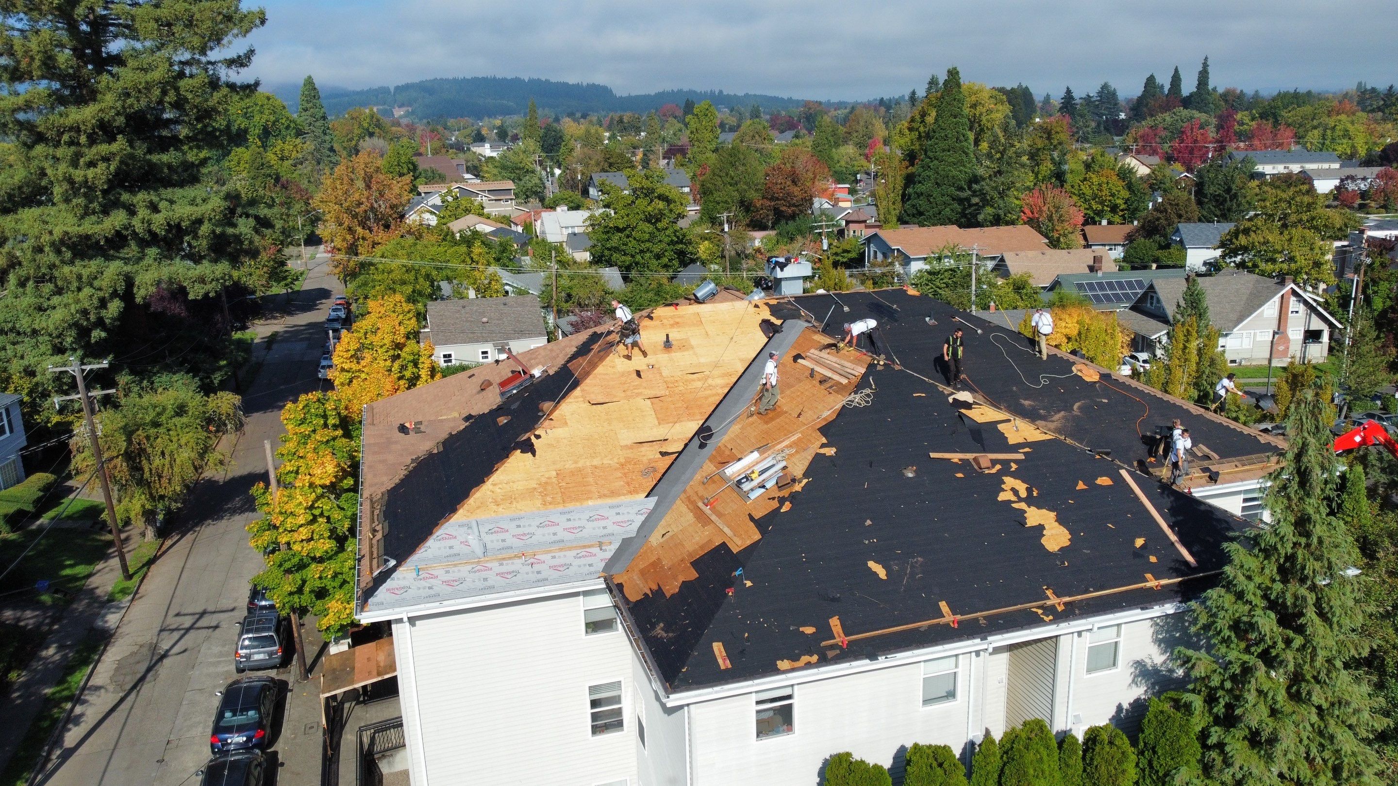 Commercial Roofing Installation using IKO Dynasty (Color: Biscayne) by Orezona Building & Roofing Company, Inc.