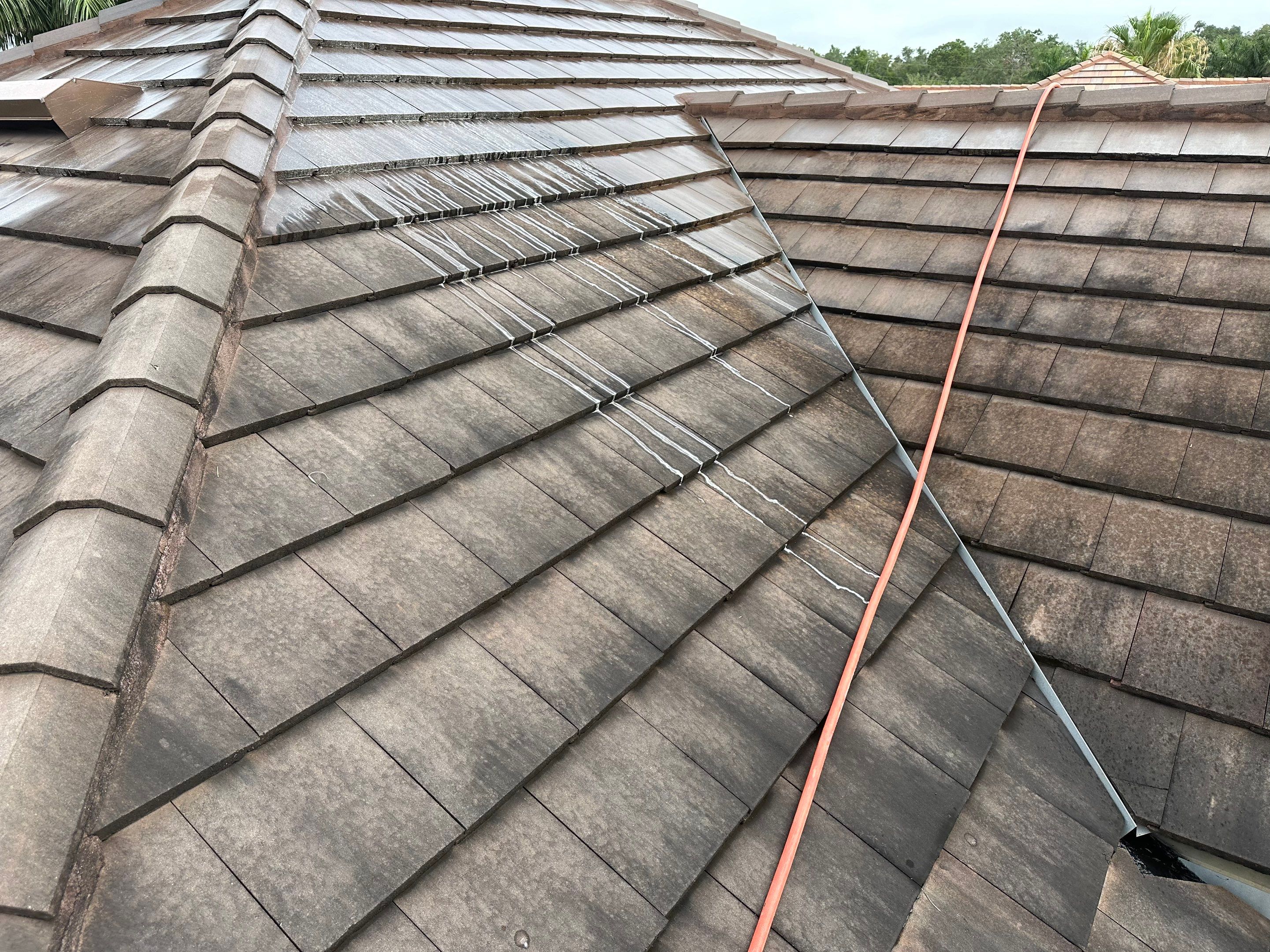 Flat Tile Roof Cleaning, House Wash & Sidewalk Cleaning in Enclave at Country Meadows, Bradenton, FL | Sunshine AquaWash by Sunshine AquaWash
