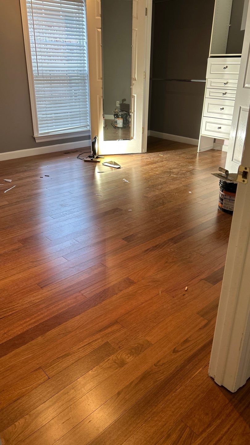 Work-in-progress wood floors for remodel by Footprints Floors of Nashville
