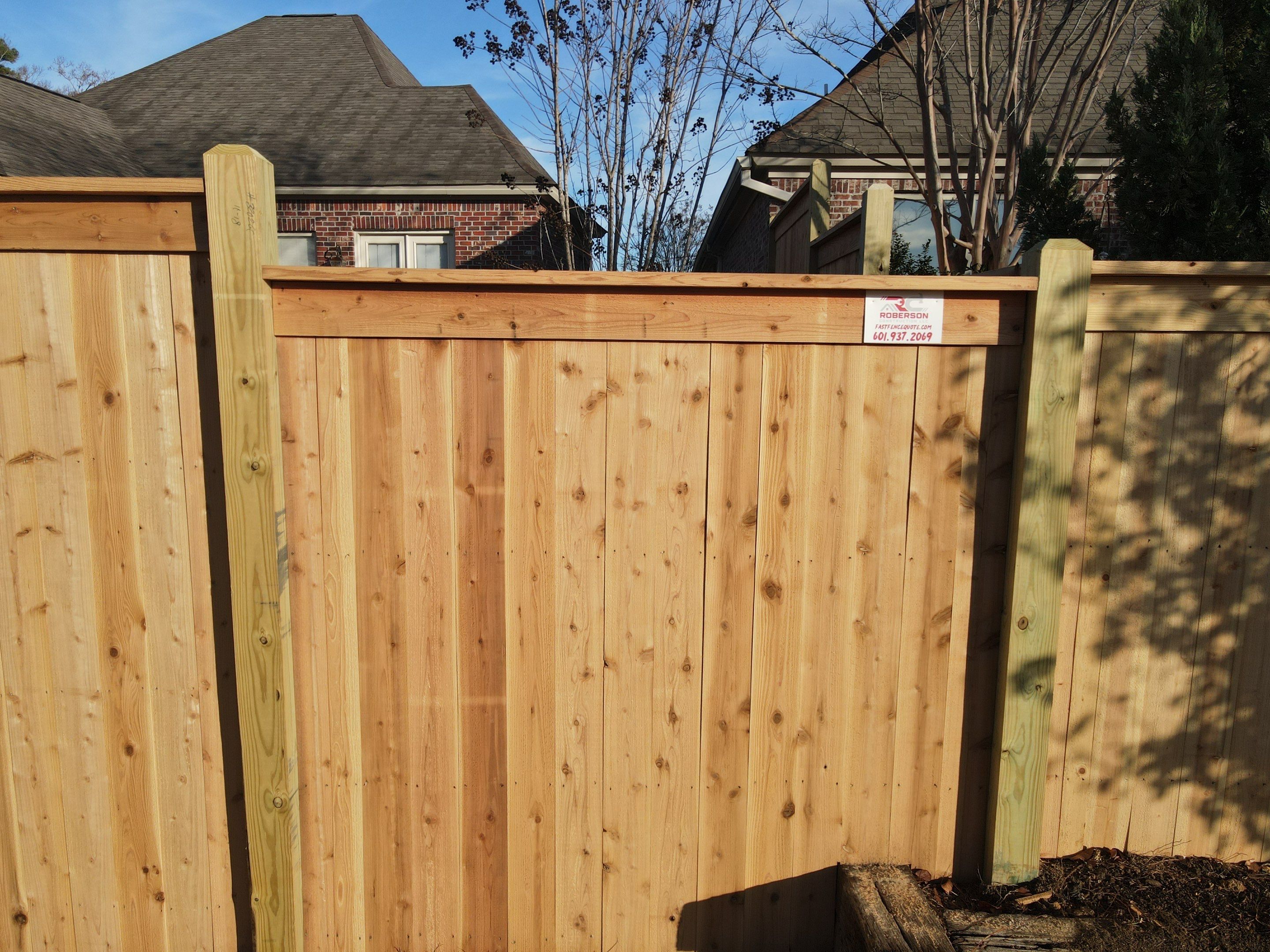 8ft Cedar Good Neighbor Fence by Roberson Construction LLC