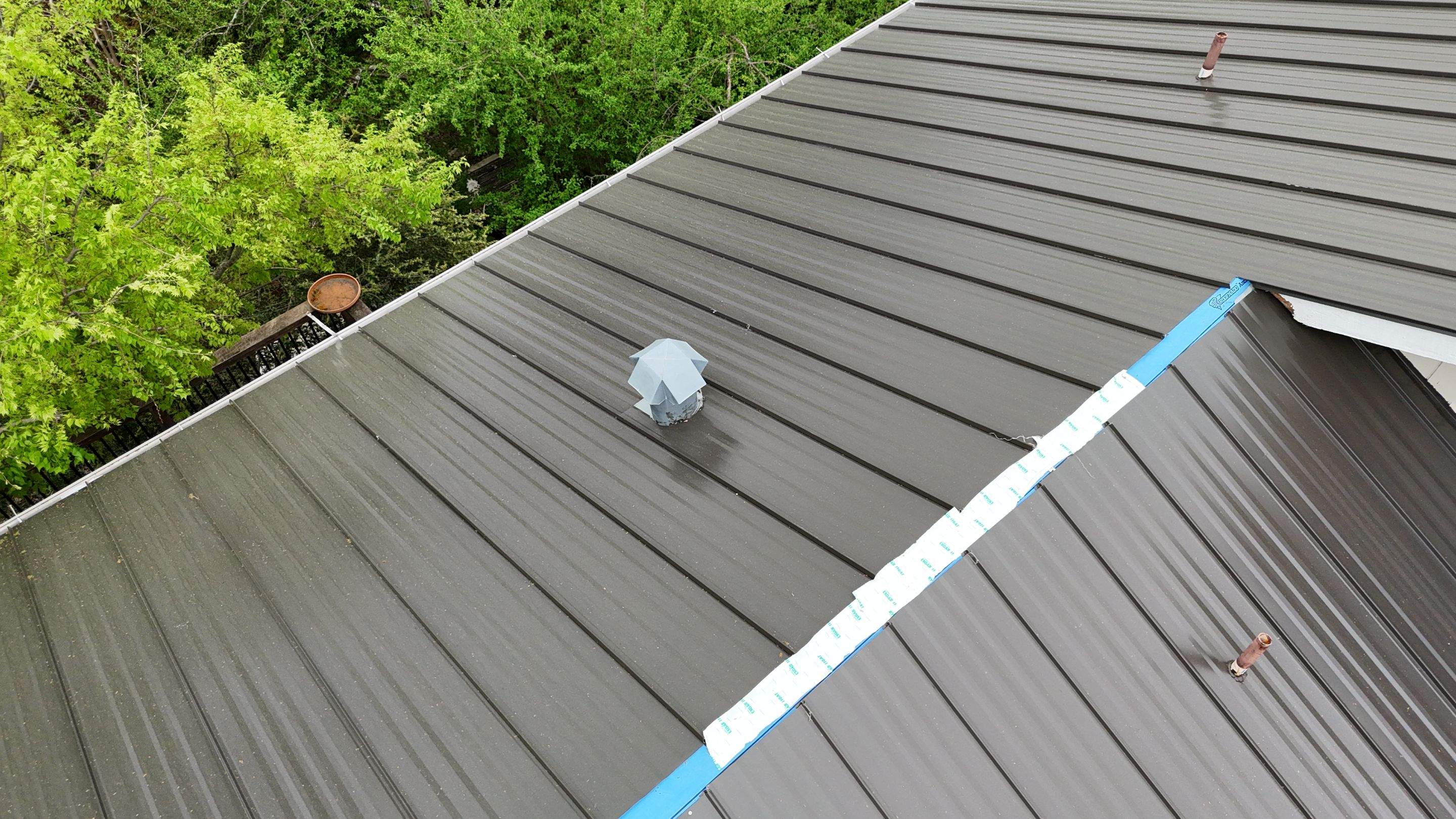 Dark Bronze - L&A Standing Seam with Striations by RoofsOnly.com
