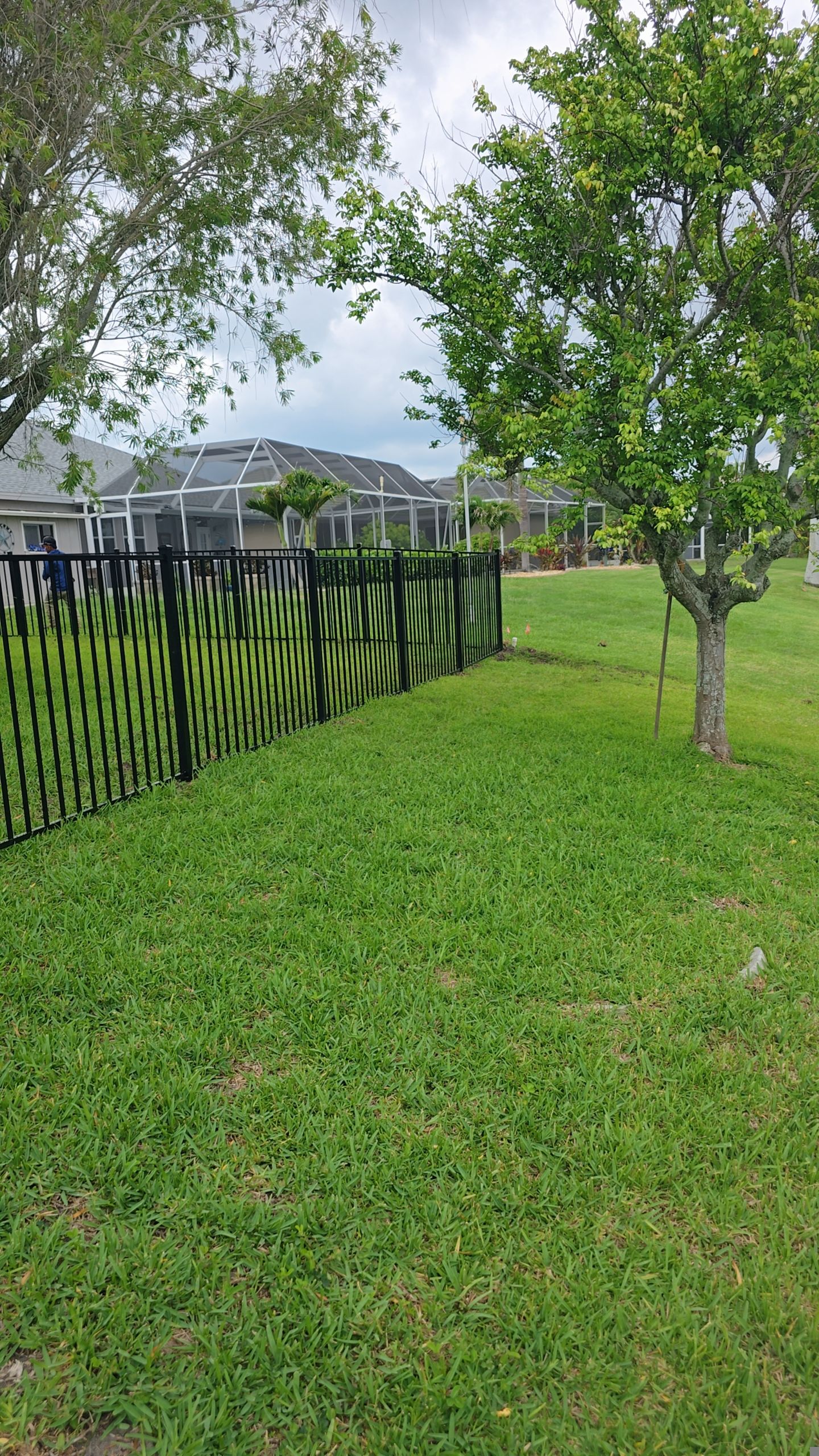 Black Aluminum Picket Fence Installation for Nokomis Waterfront Property by True Fence LLC